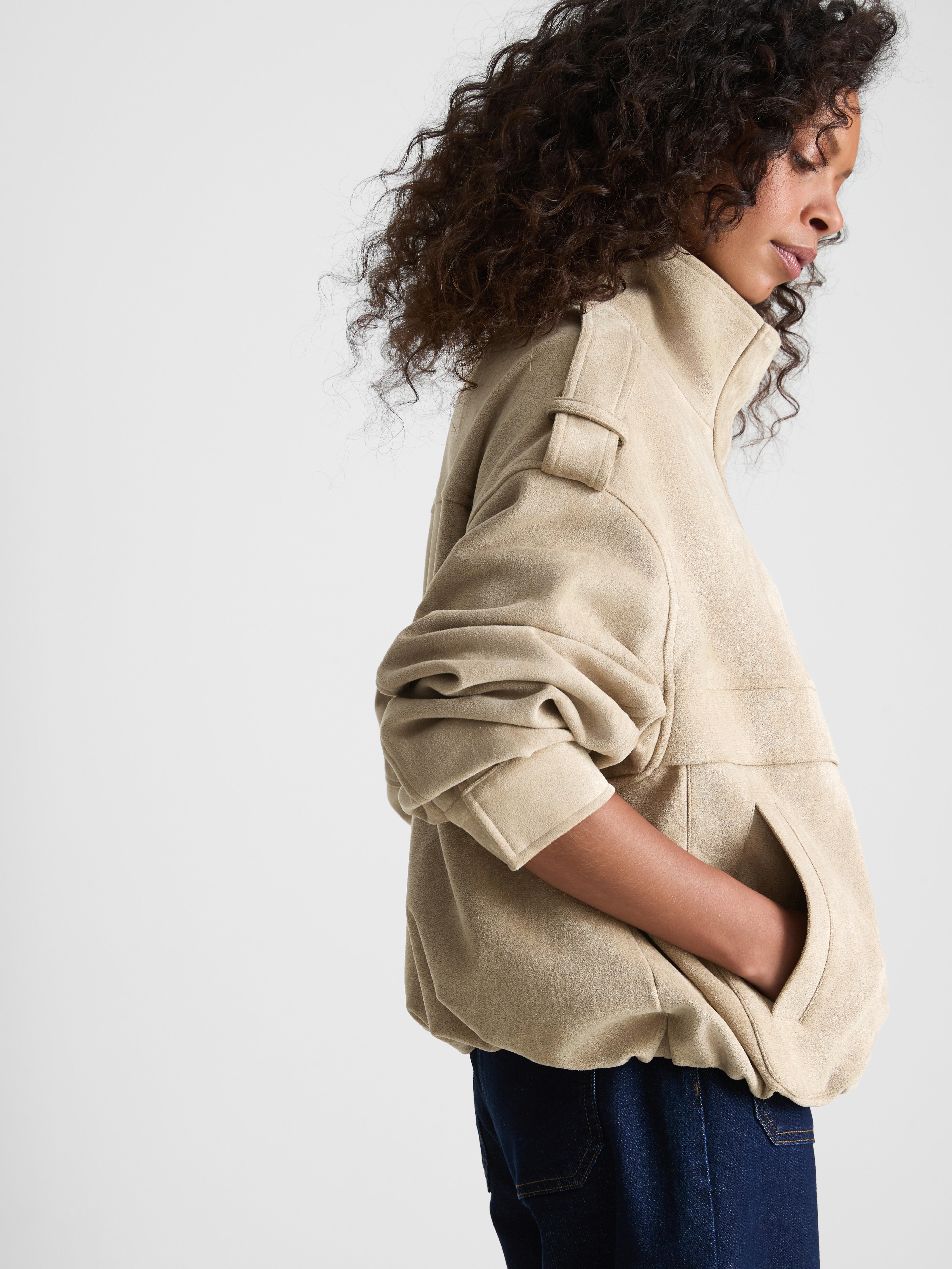 Paula Echevarría Faux Suede Utility Jacket
