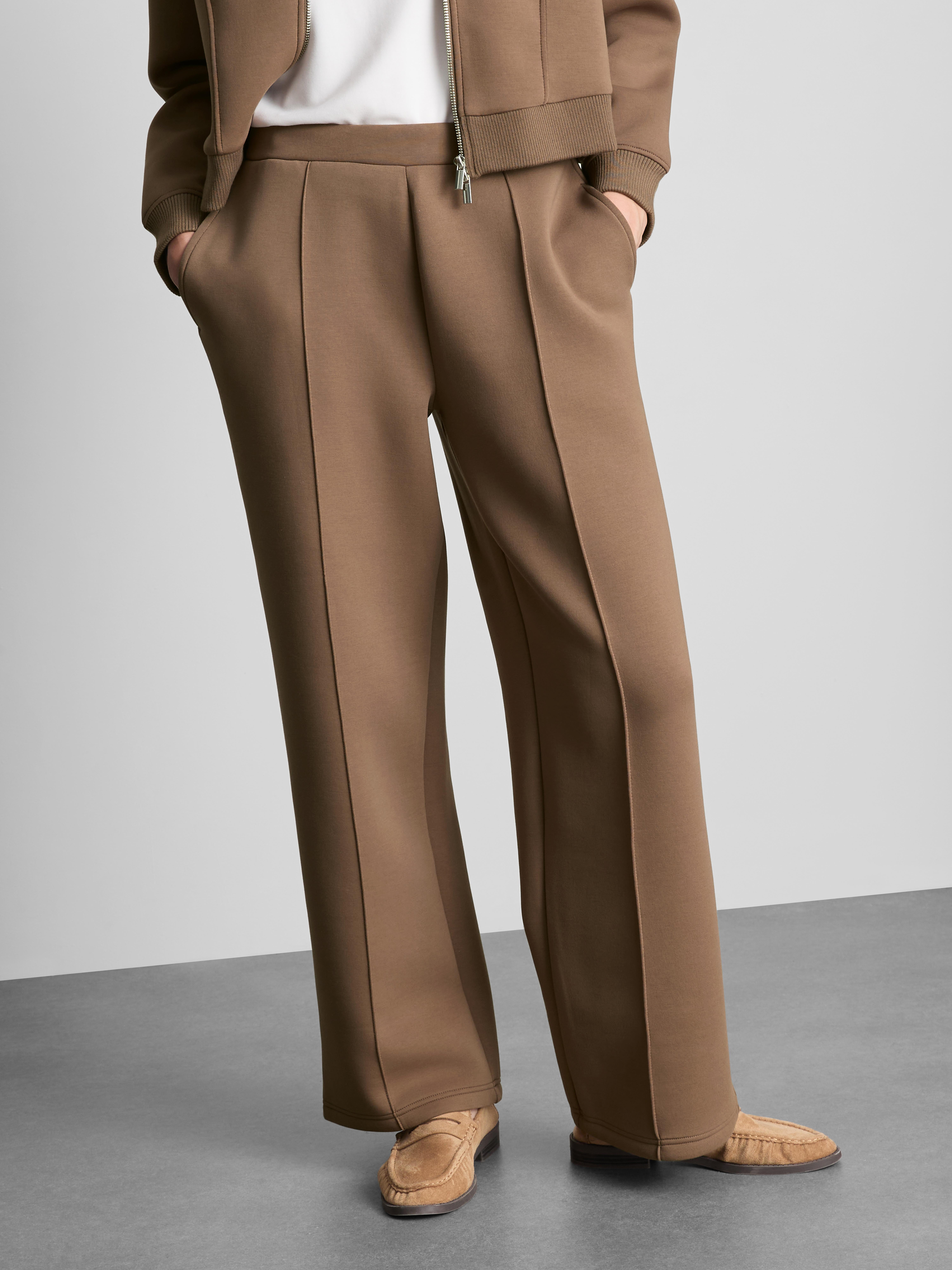 Broek van scubastof met wijde pijpen The Edit
