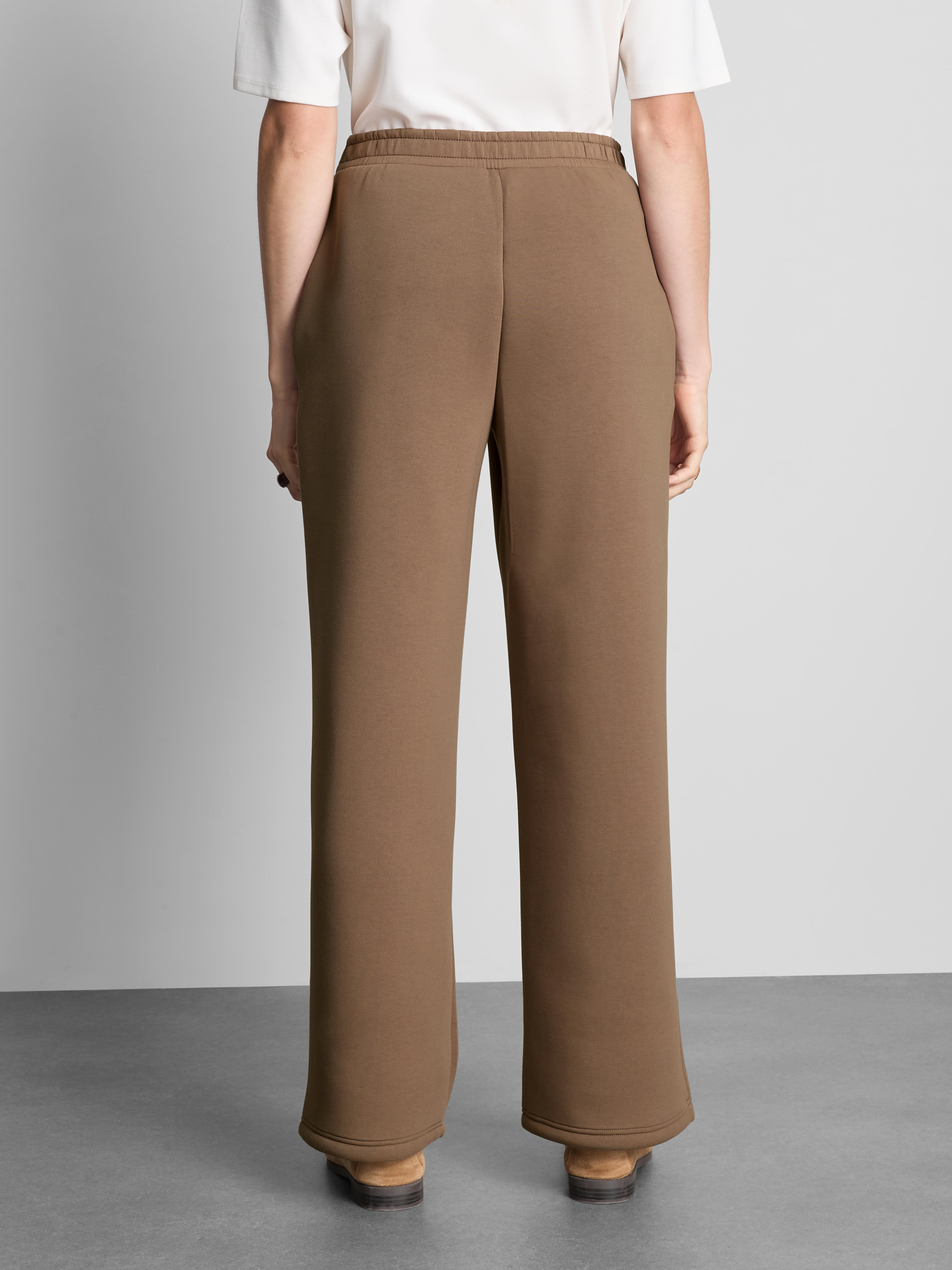 Broek van scubastof met wijde pijpen The Edit