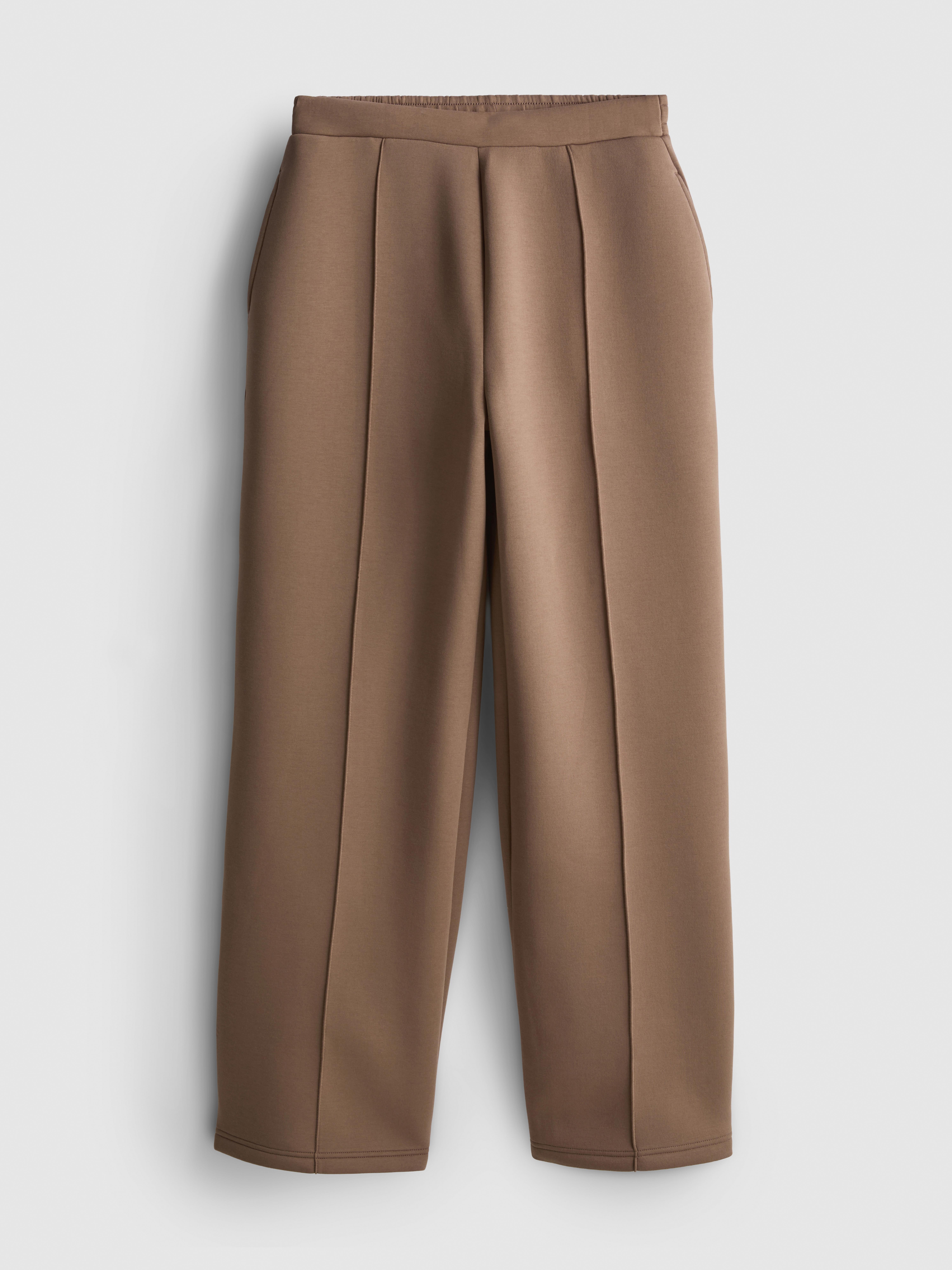 Broek van scubastof met wijde pijpen The Edit