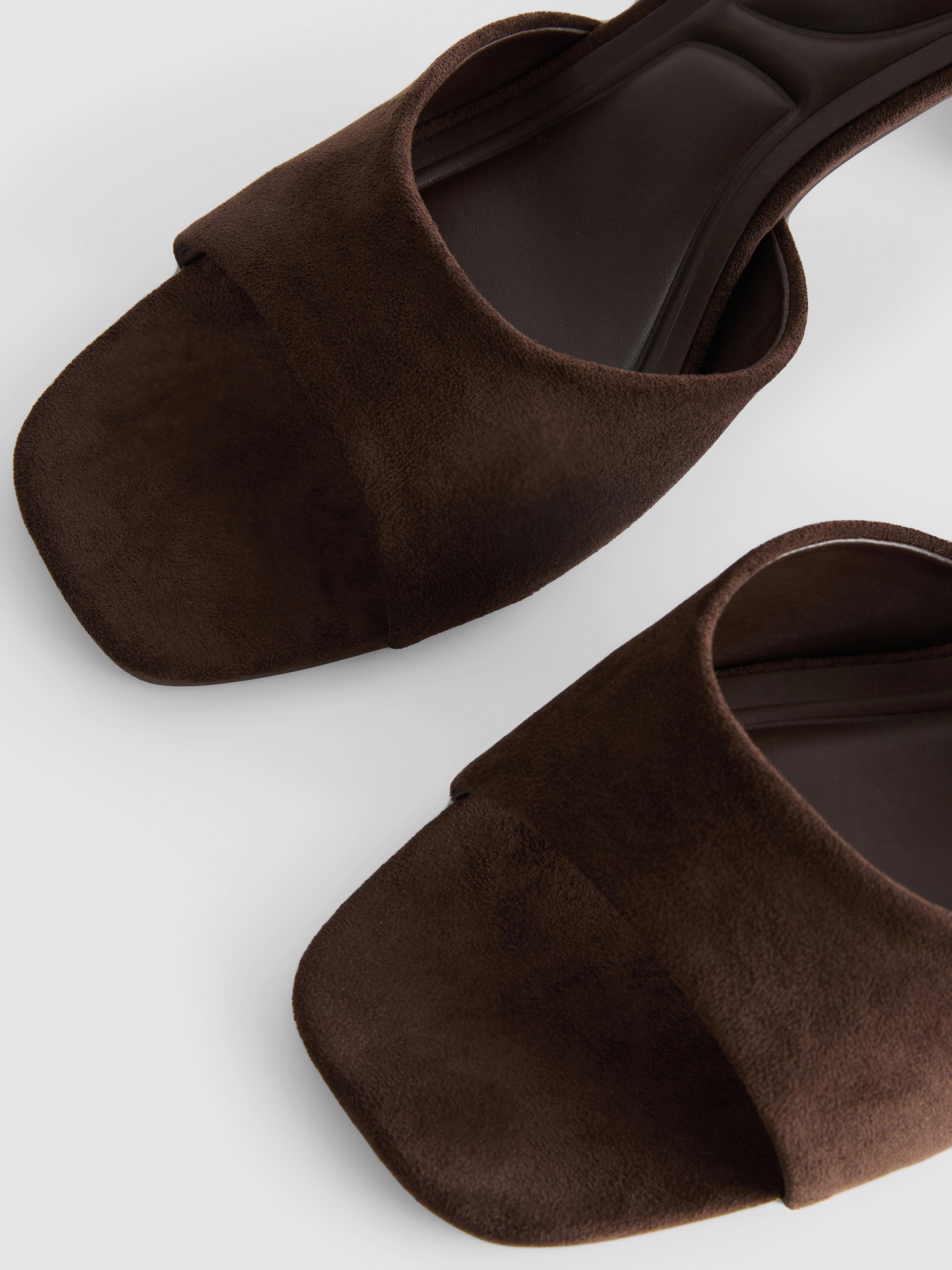 Faux Suede Block Heel Sandal