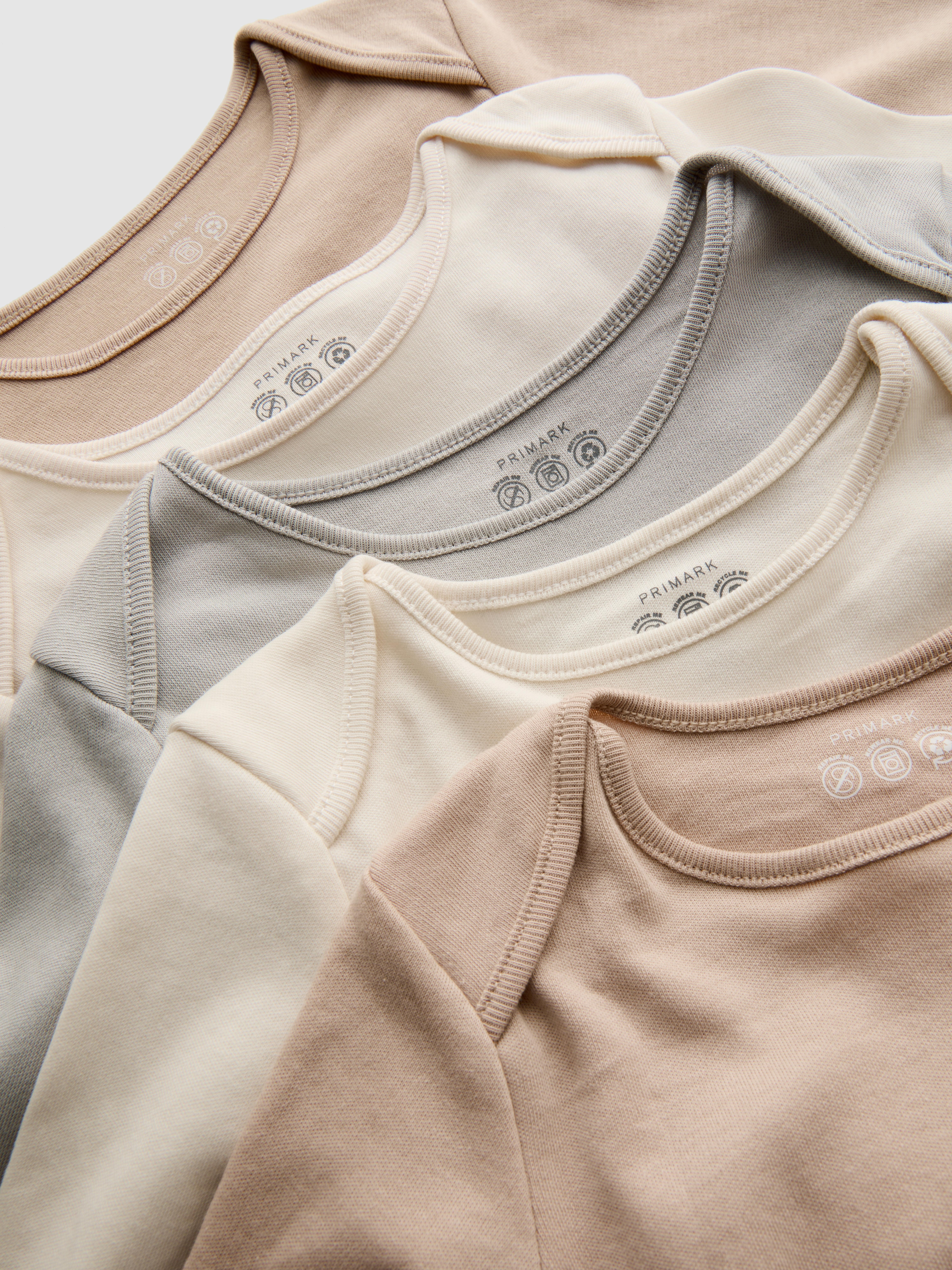 0-36mths | 5pk Pure Cotton Long-Sleeve Onesies