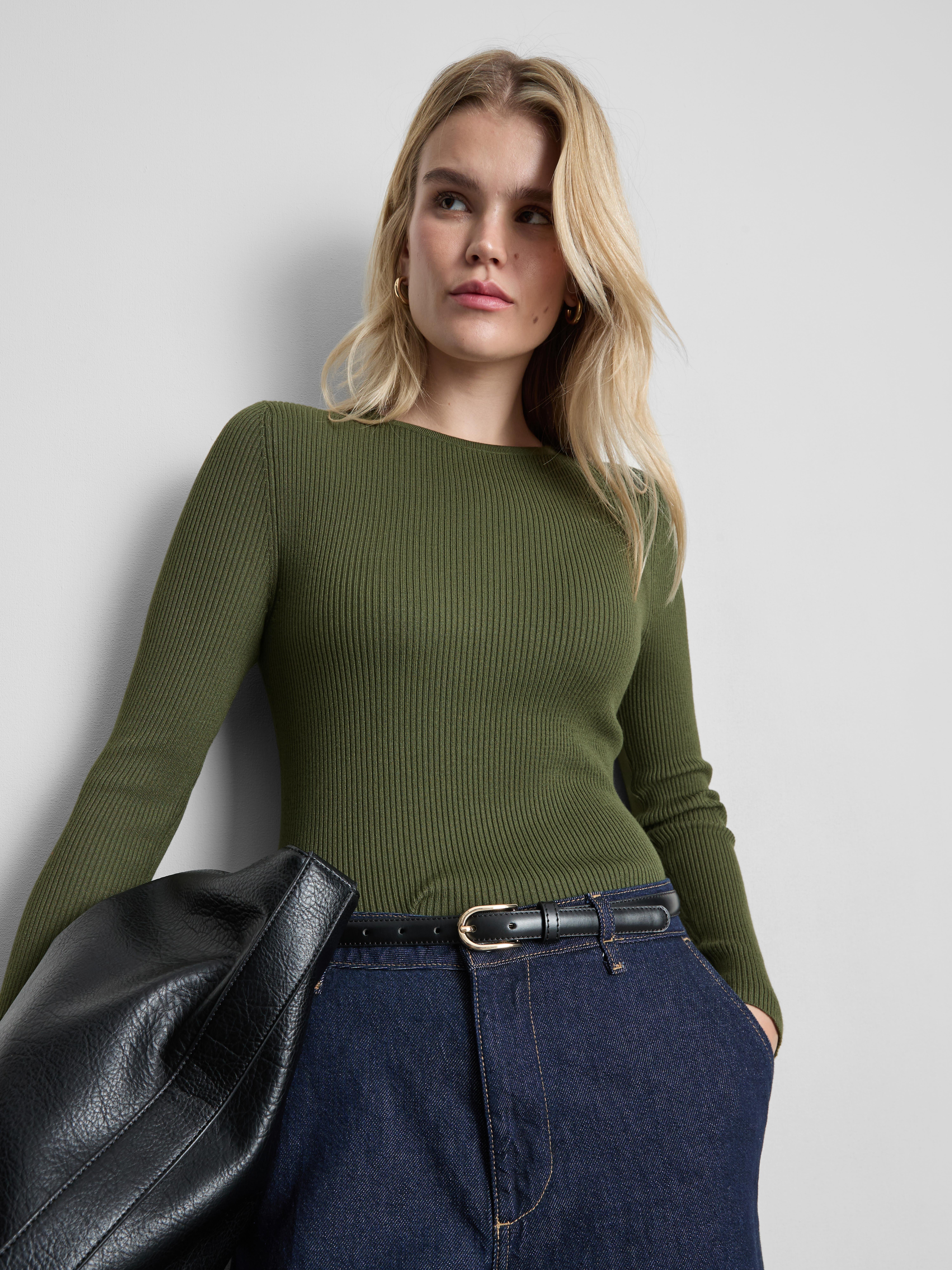 Ribbed Crew Neck Jumper