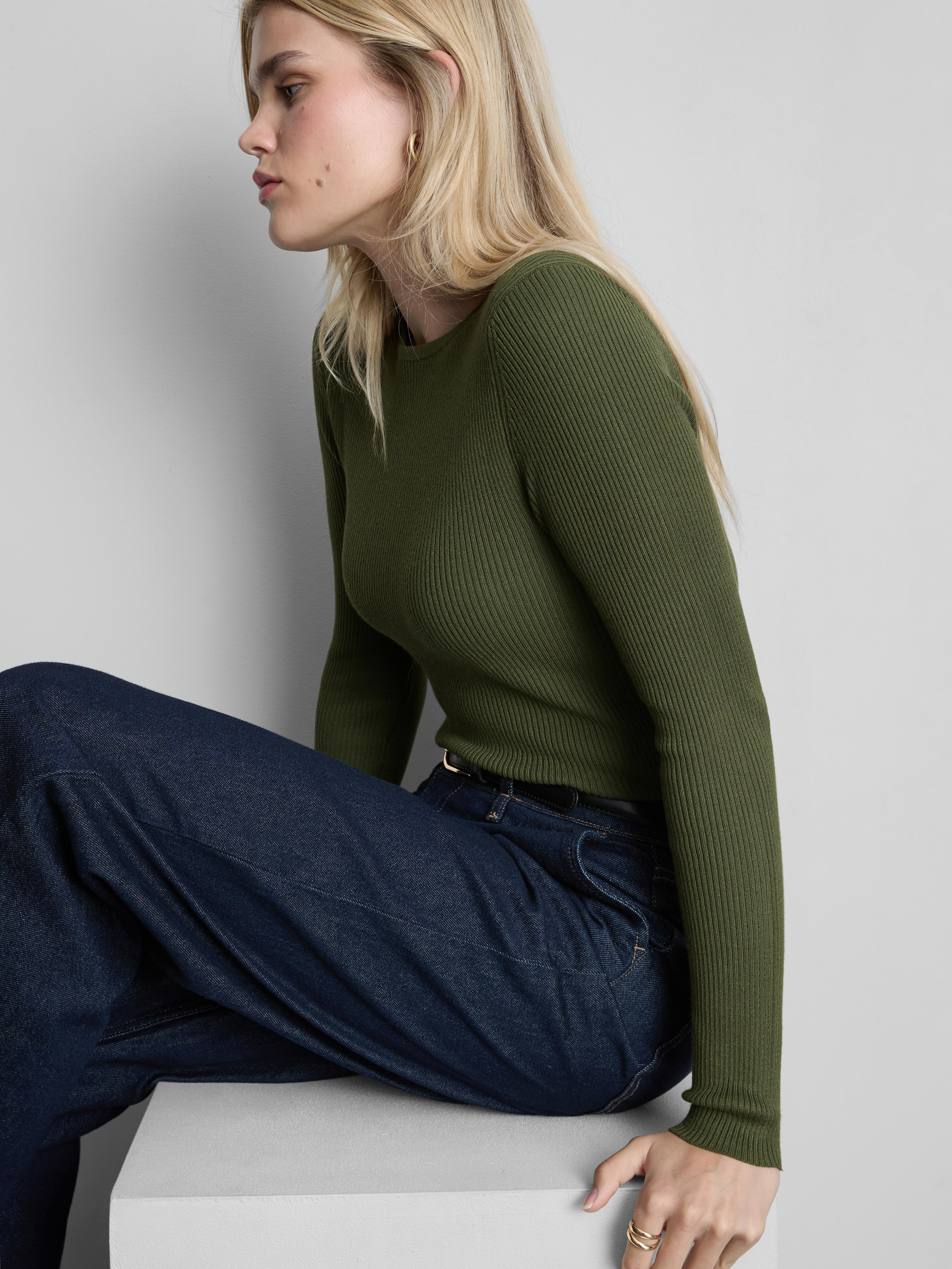 Ribbed Crew Neck Jumper