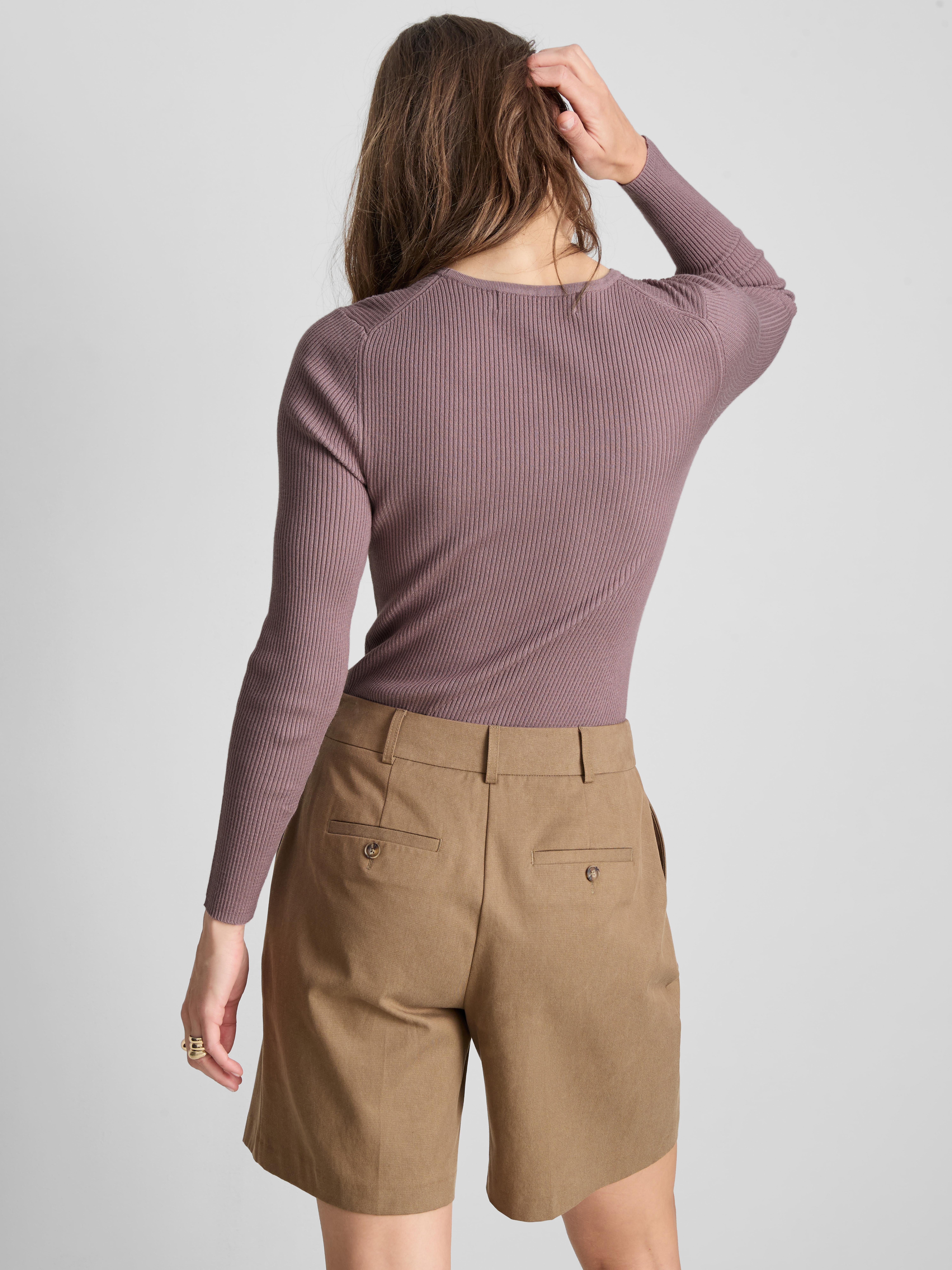 Ribbed Crew Neck Sweater