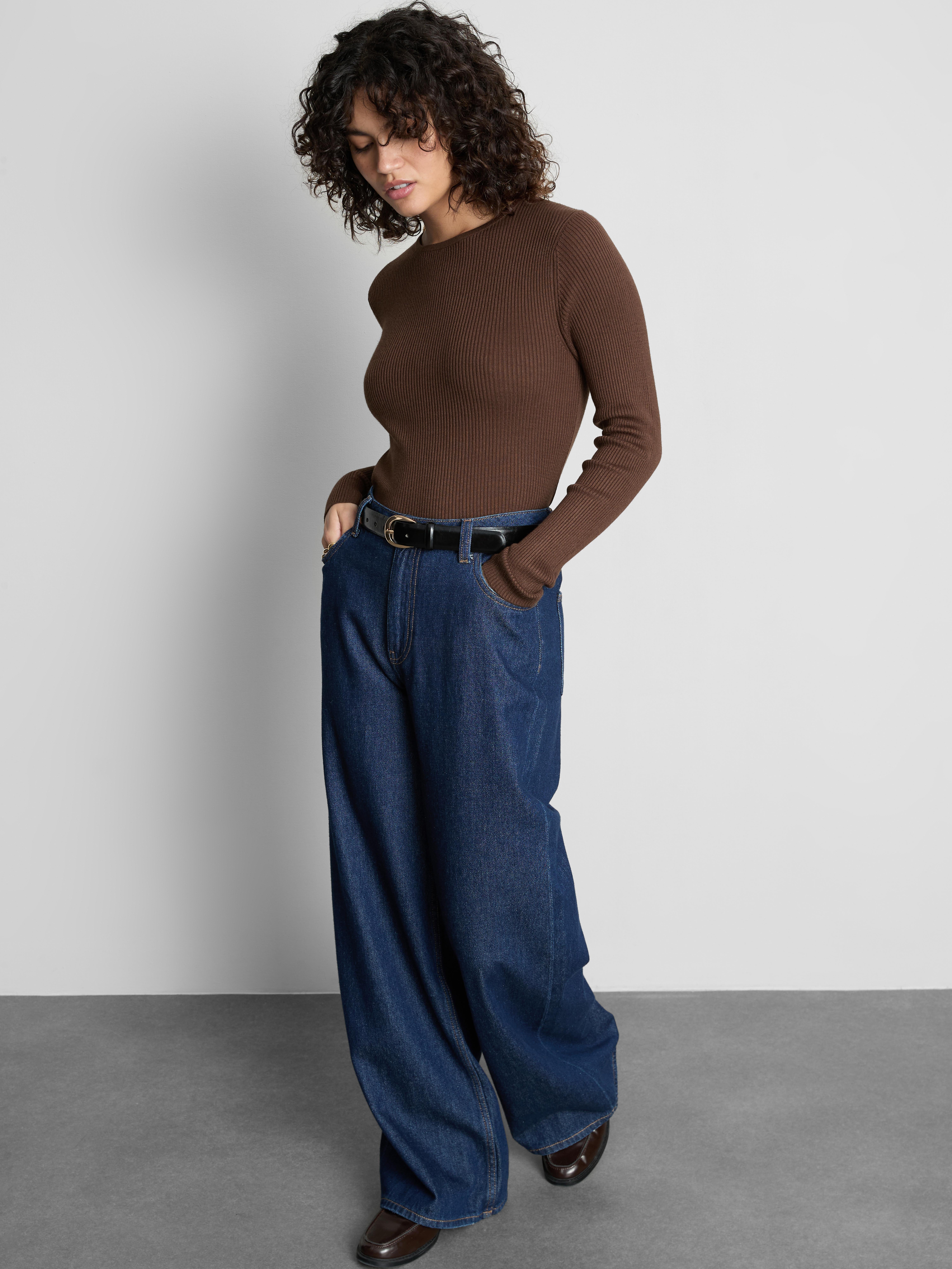 Ribbed Crew Neck Jumper