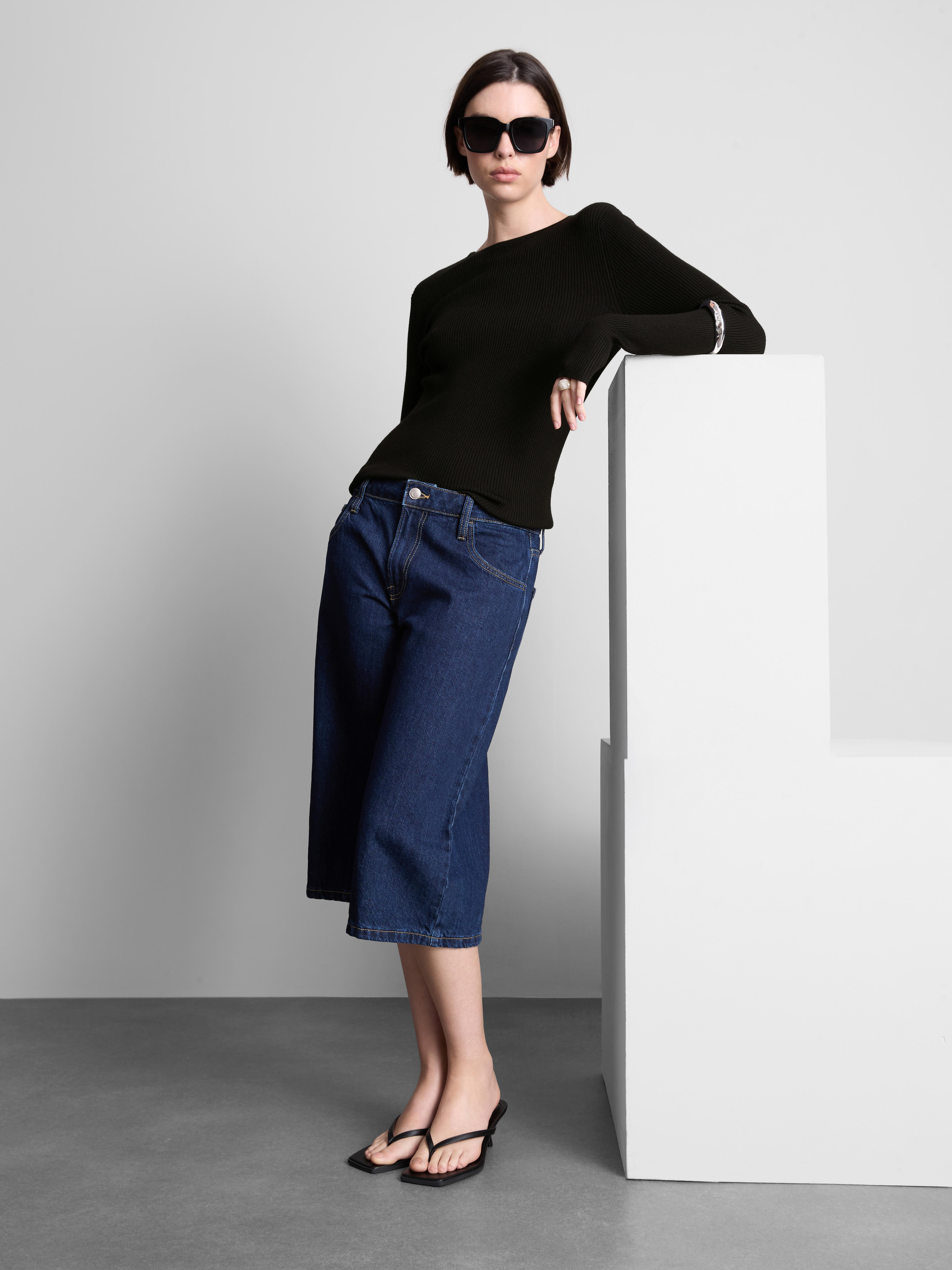 Ribbed Crew Neck Sweater