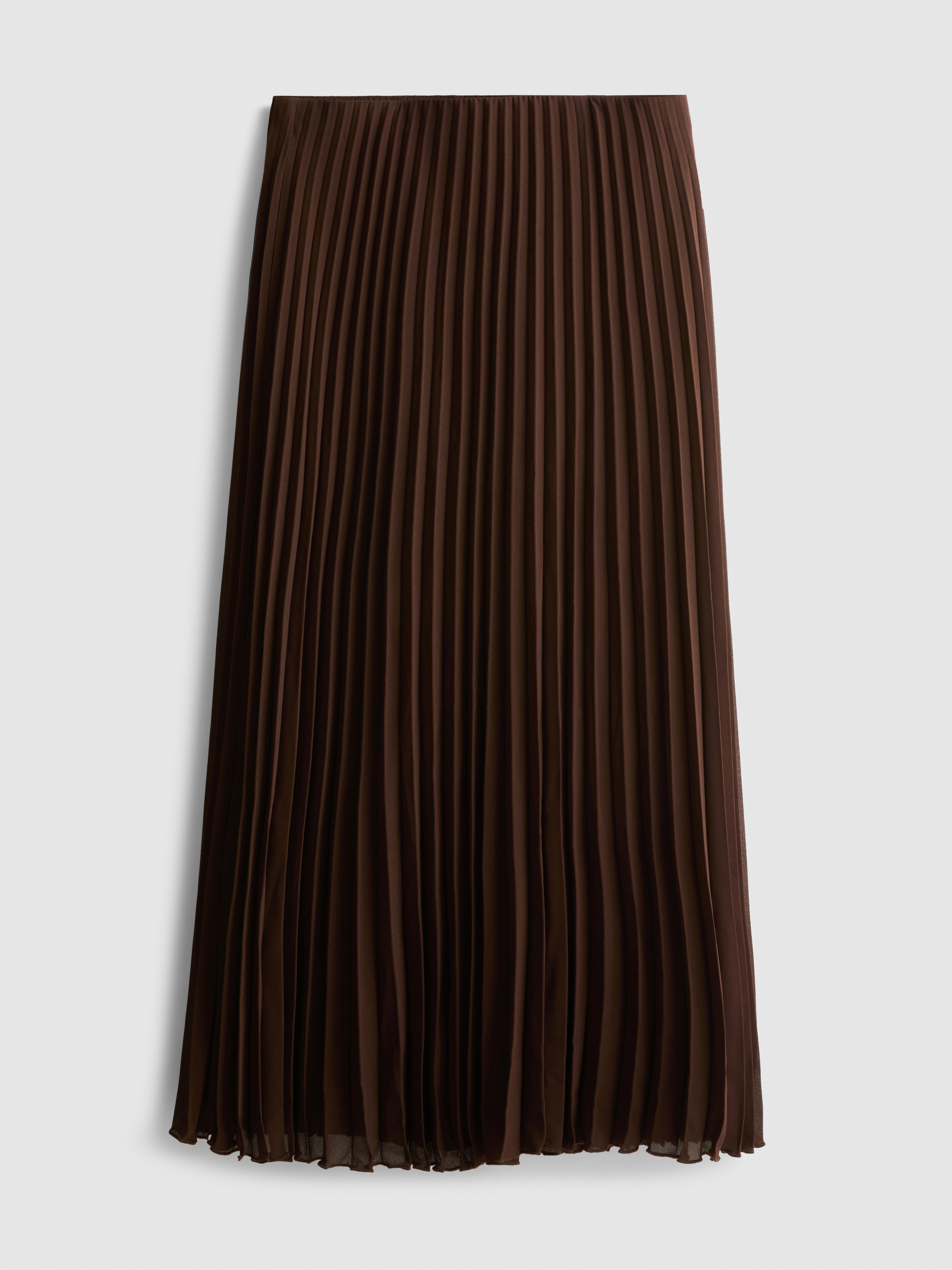 Pleated Chiffon Midi Skirt