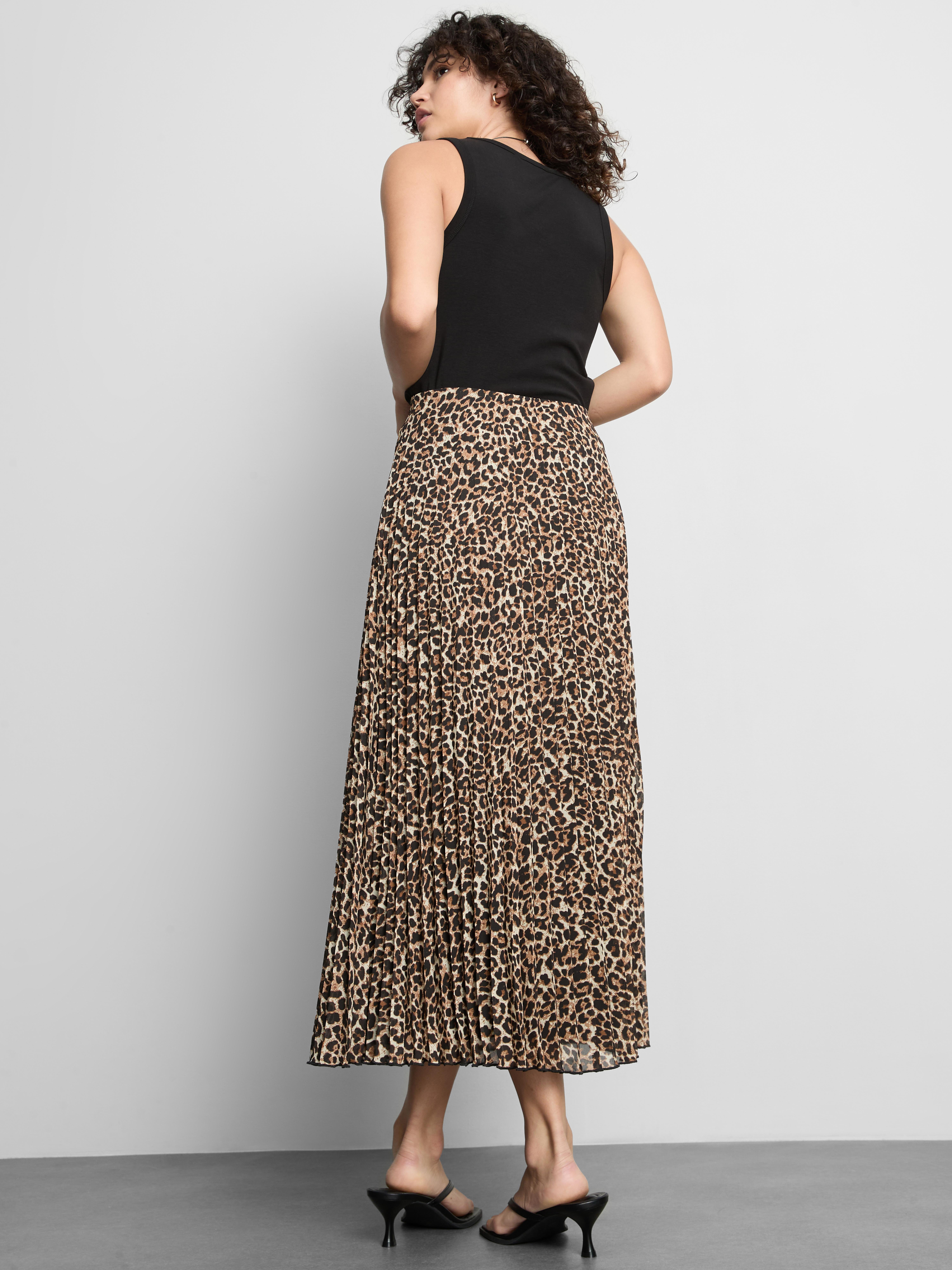 Pleated Chiffon Midi Skirt