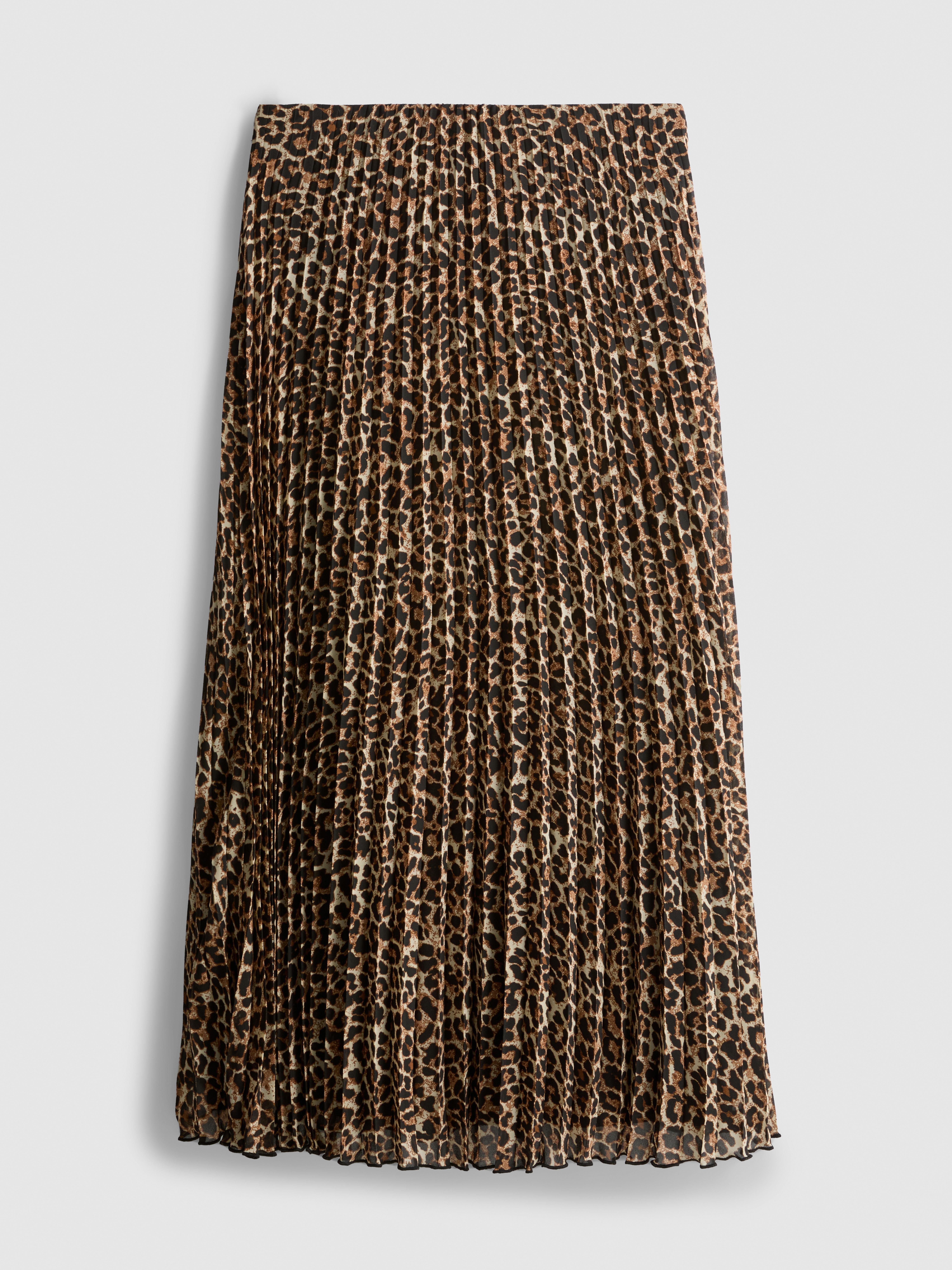 Pleated Chiffon Midi Skirt