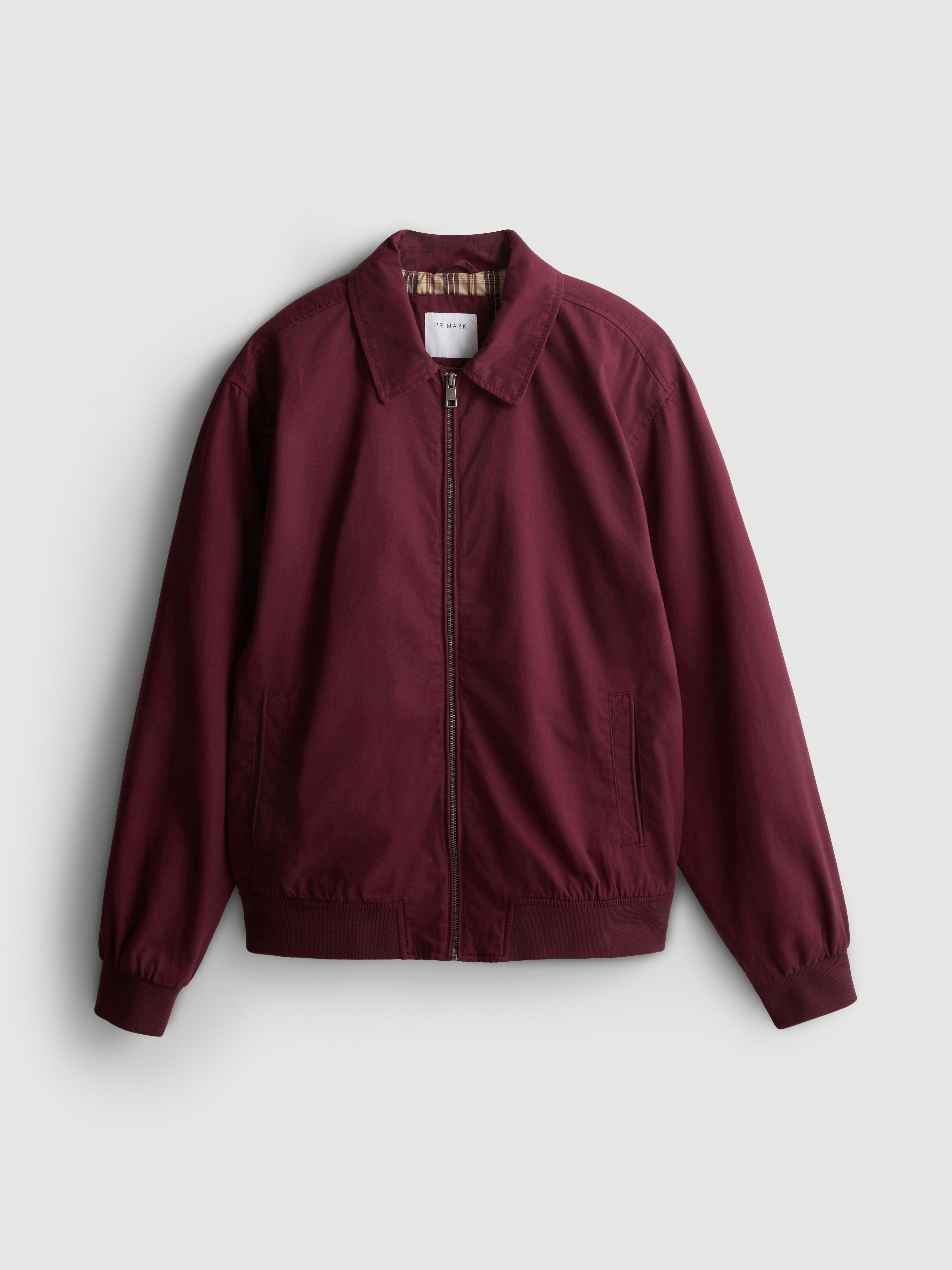 Harringtonjacke mit Kragen Burgunderrot