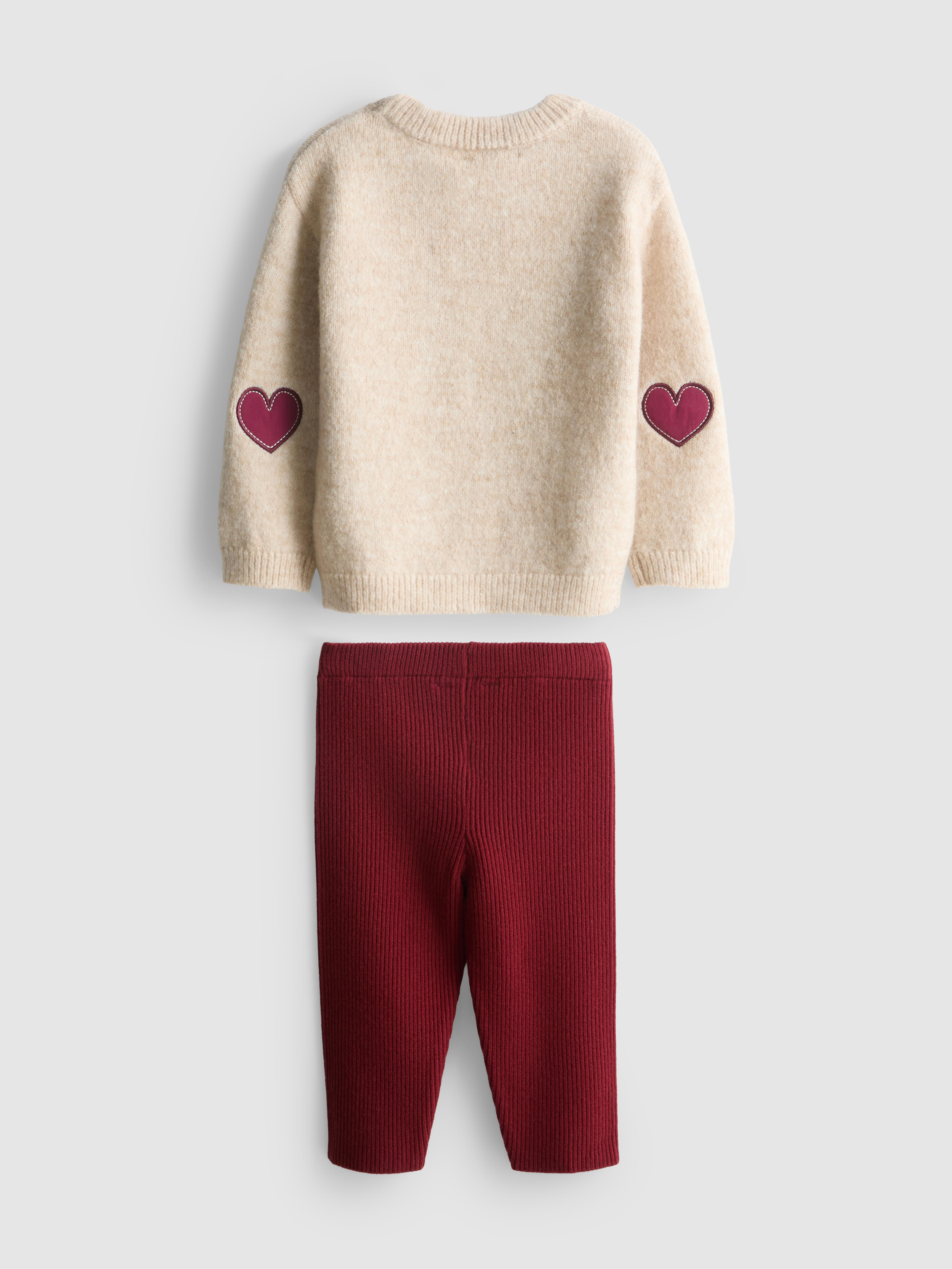 0-18mths | Teddy Sweater and Ribbed Leggings Newborn Set