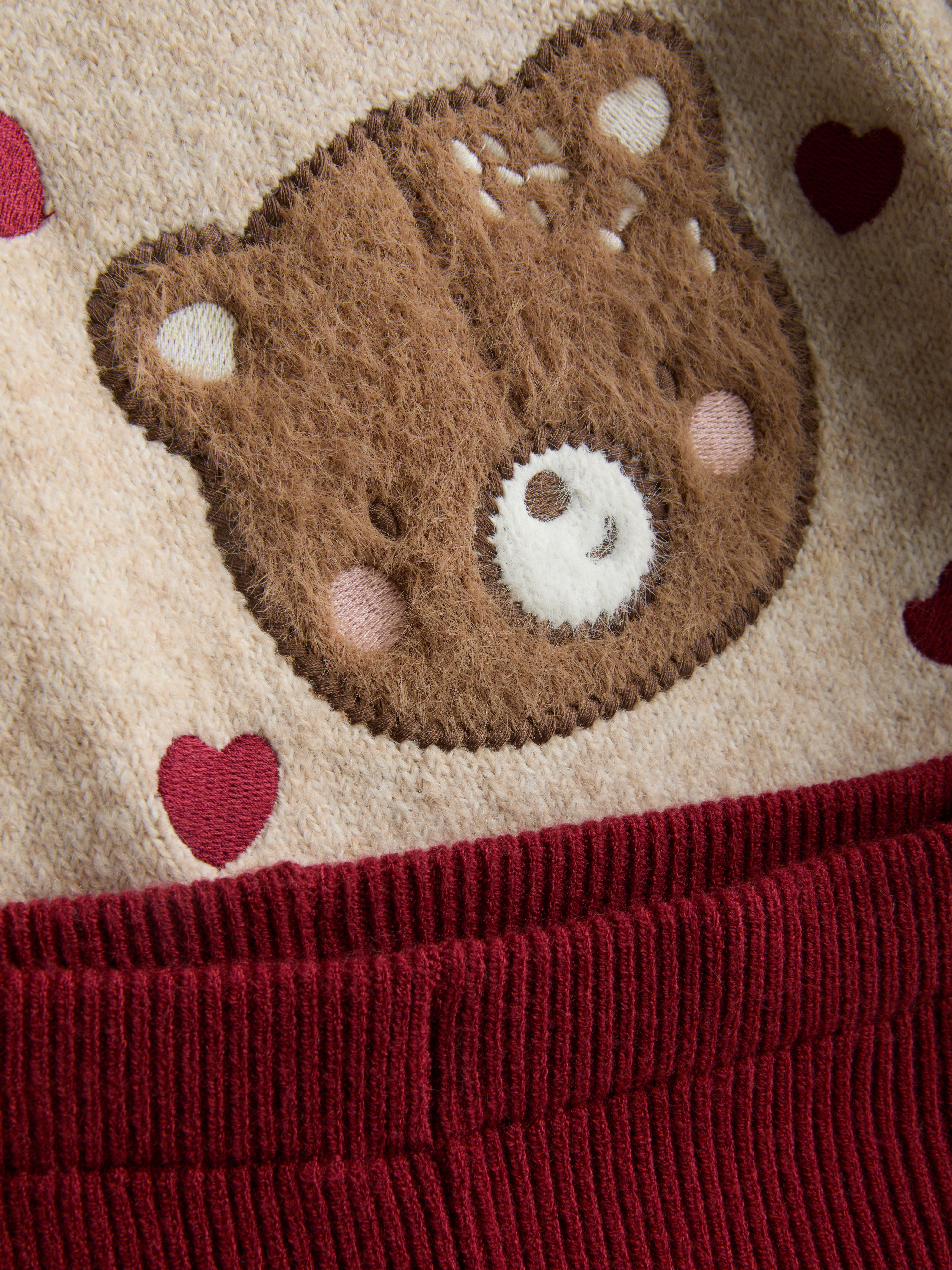 0-18mths | Teddy Sweater and Ribbed Leggings Newborn Set