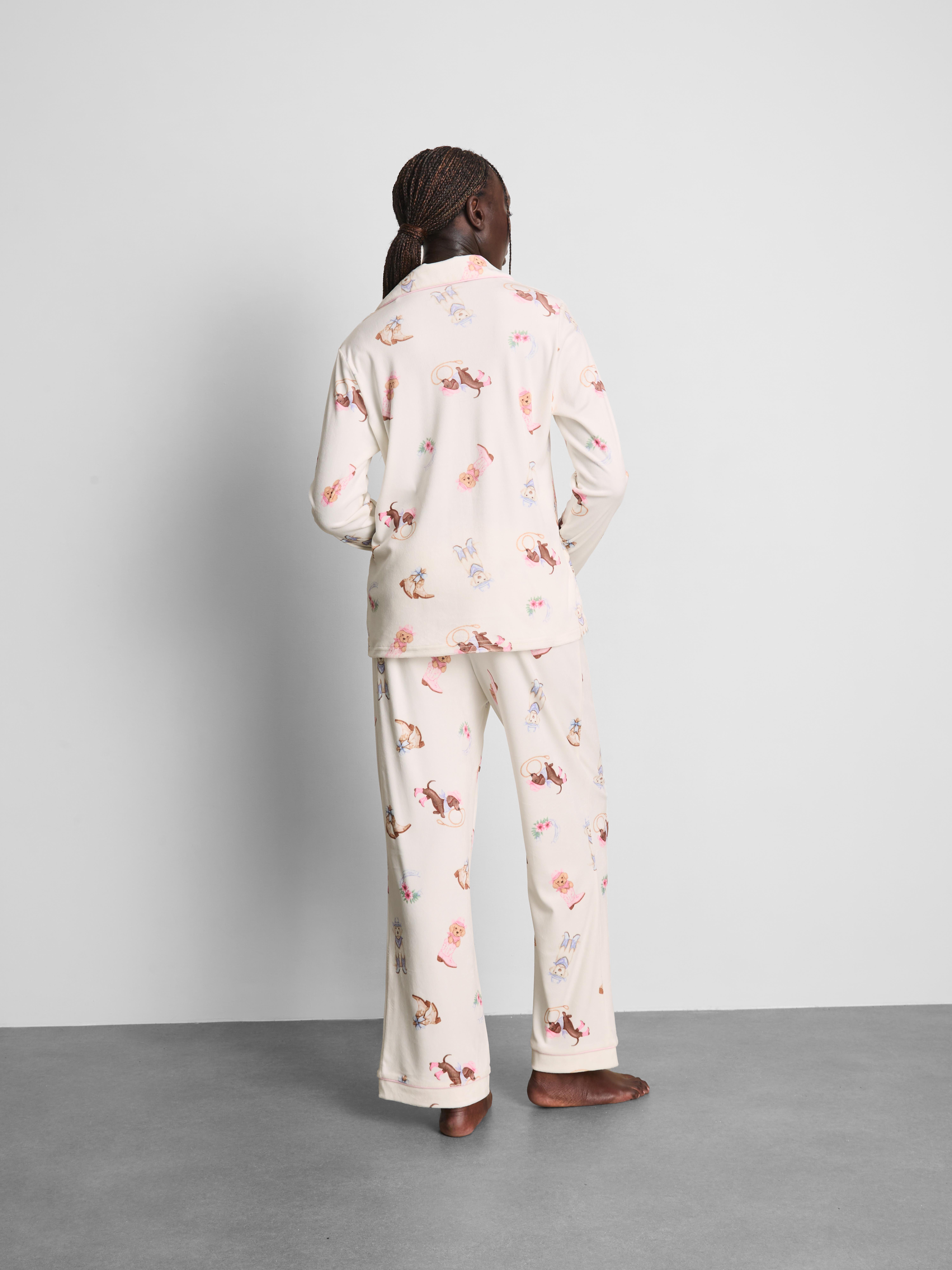 Printed Mink-Like Boyfriend Pajamas