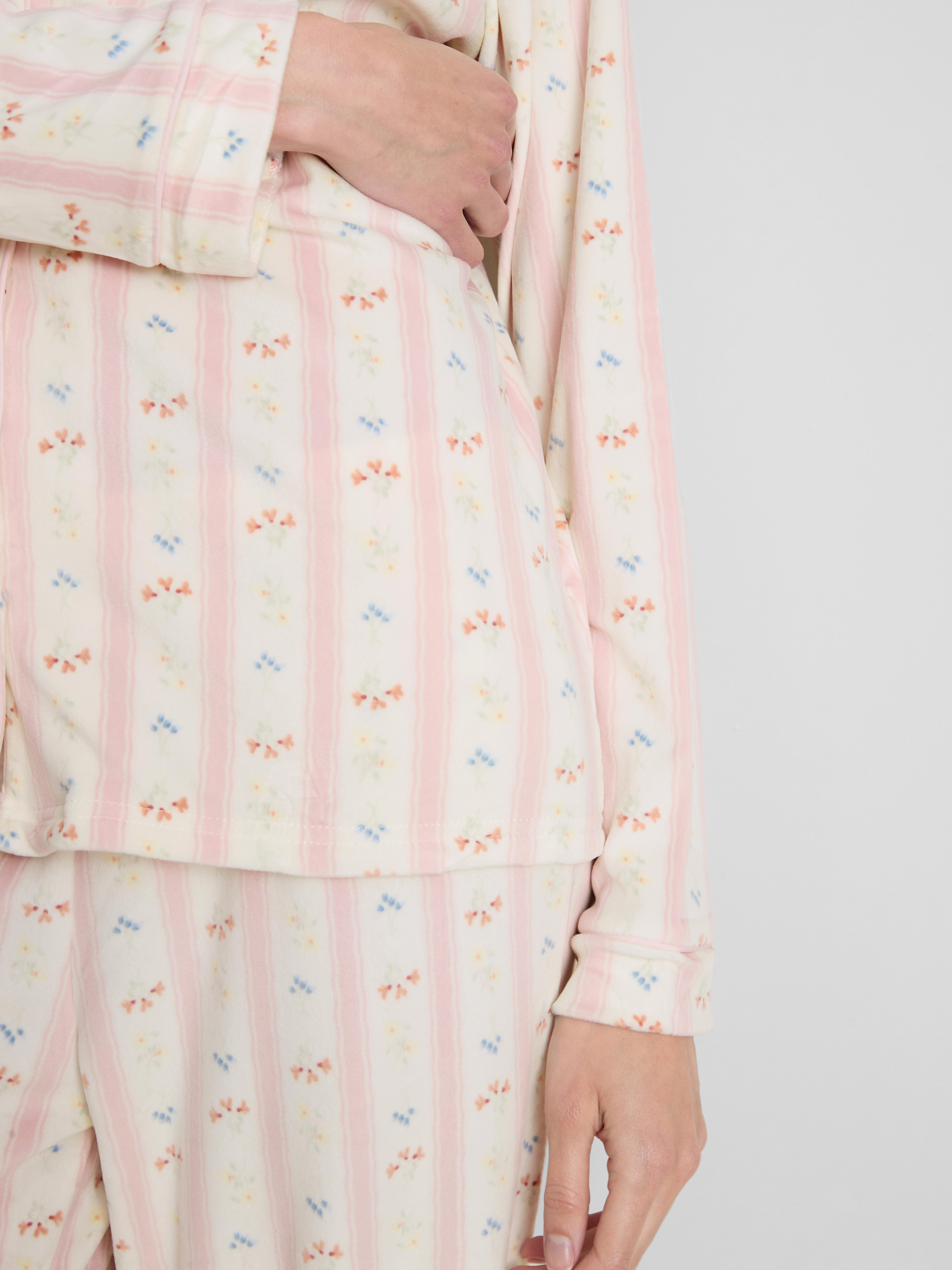 Printed Minky Boyfriend Pyjamas