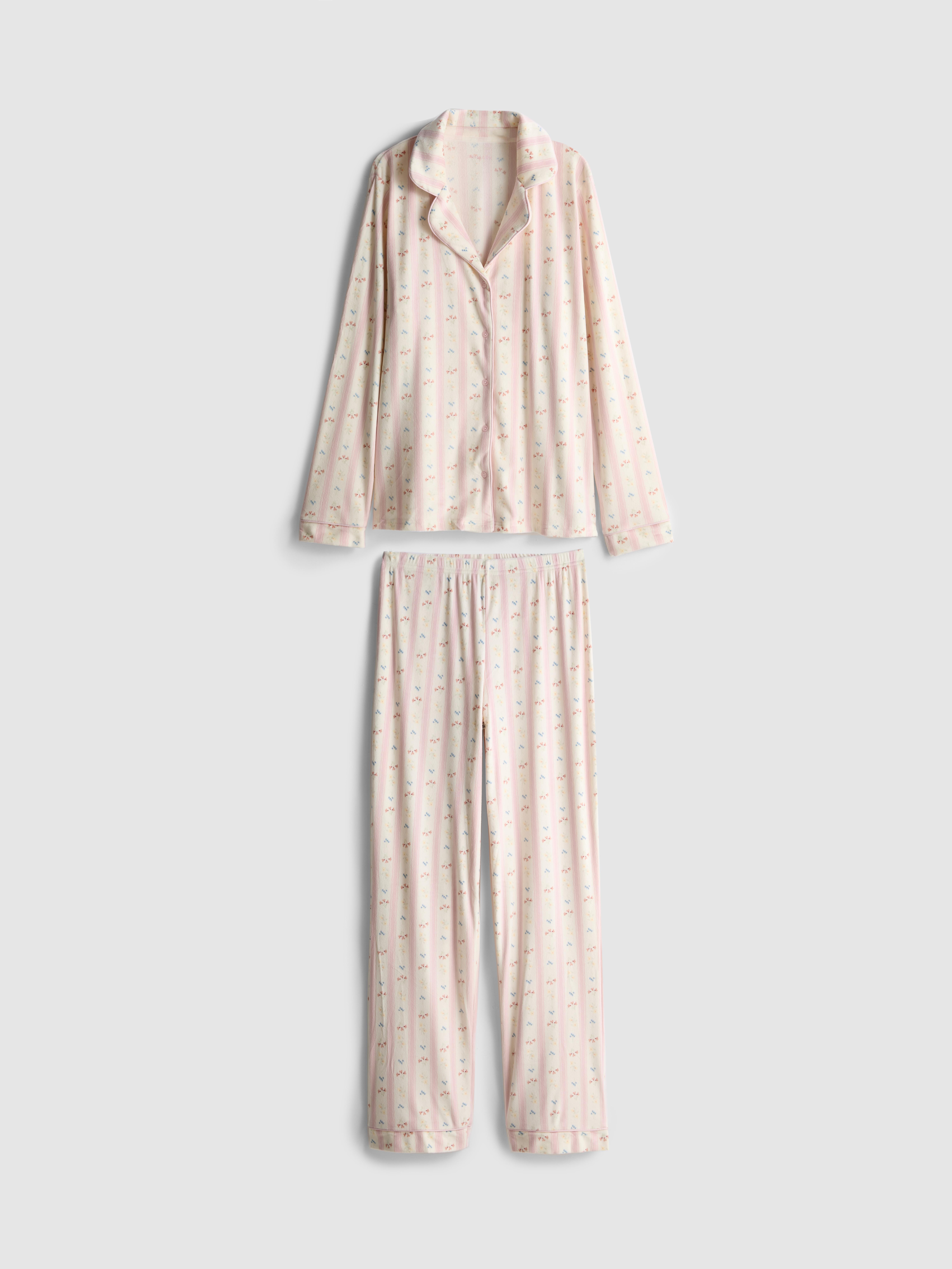 Printed Minky Boyfriend Pyjamas