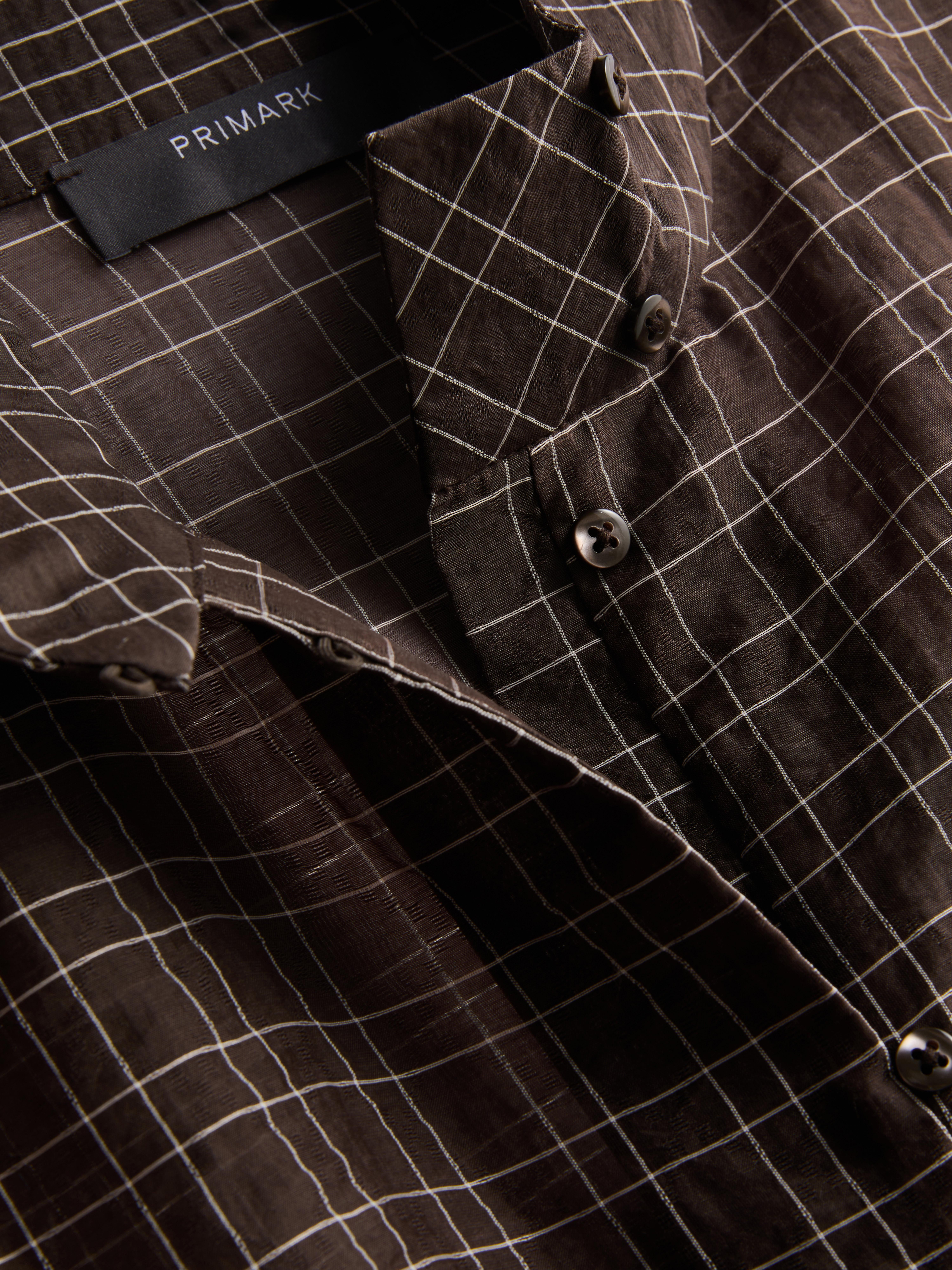Semi-Sheer Check Blouse
