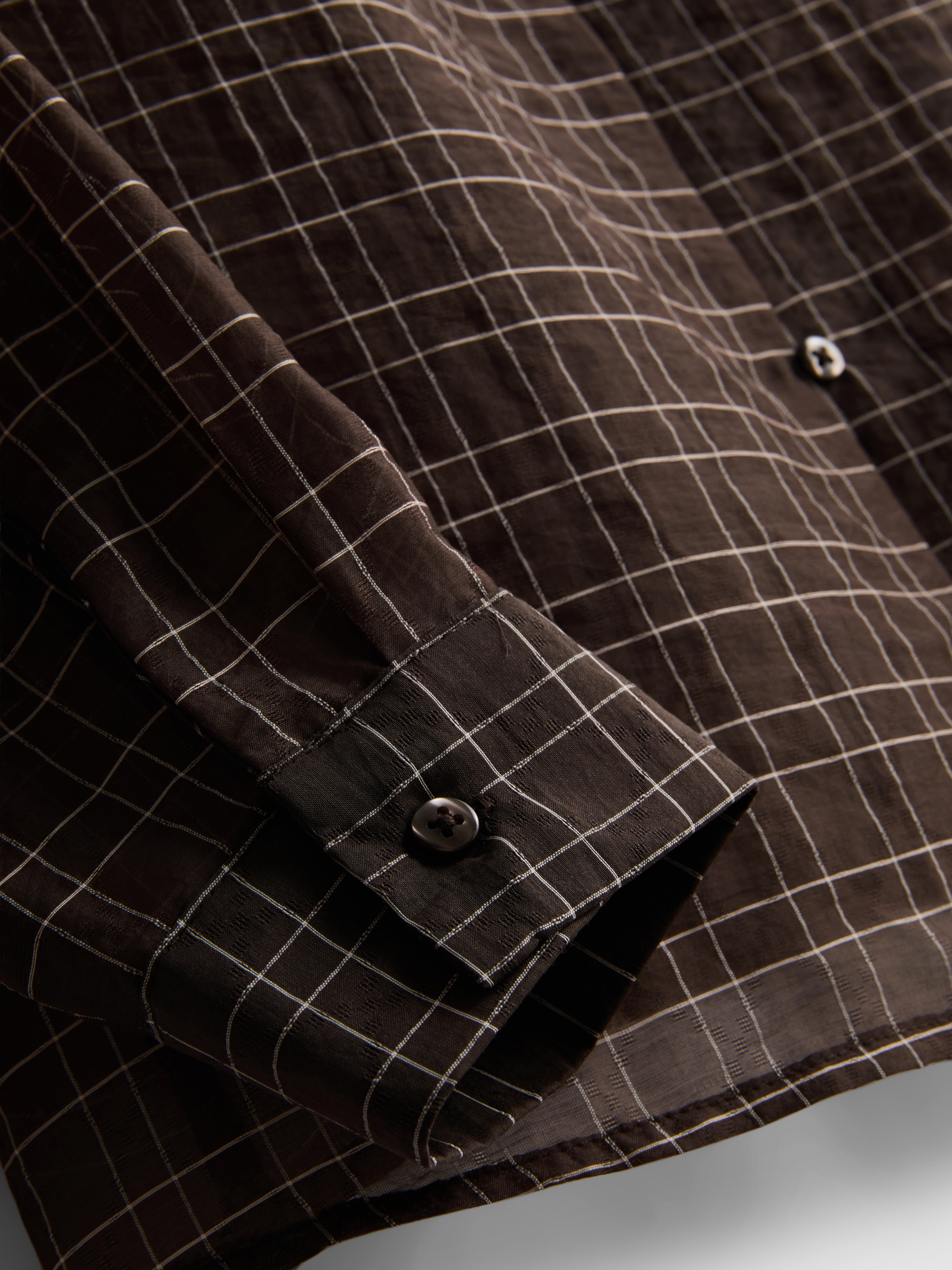 Semi-Sheer Check Blouse