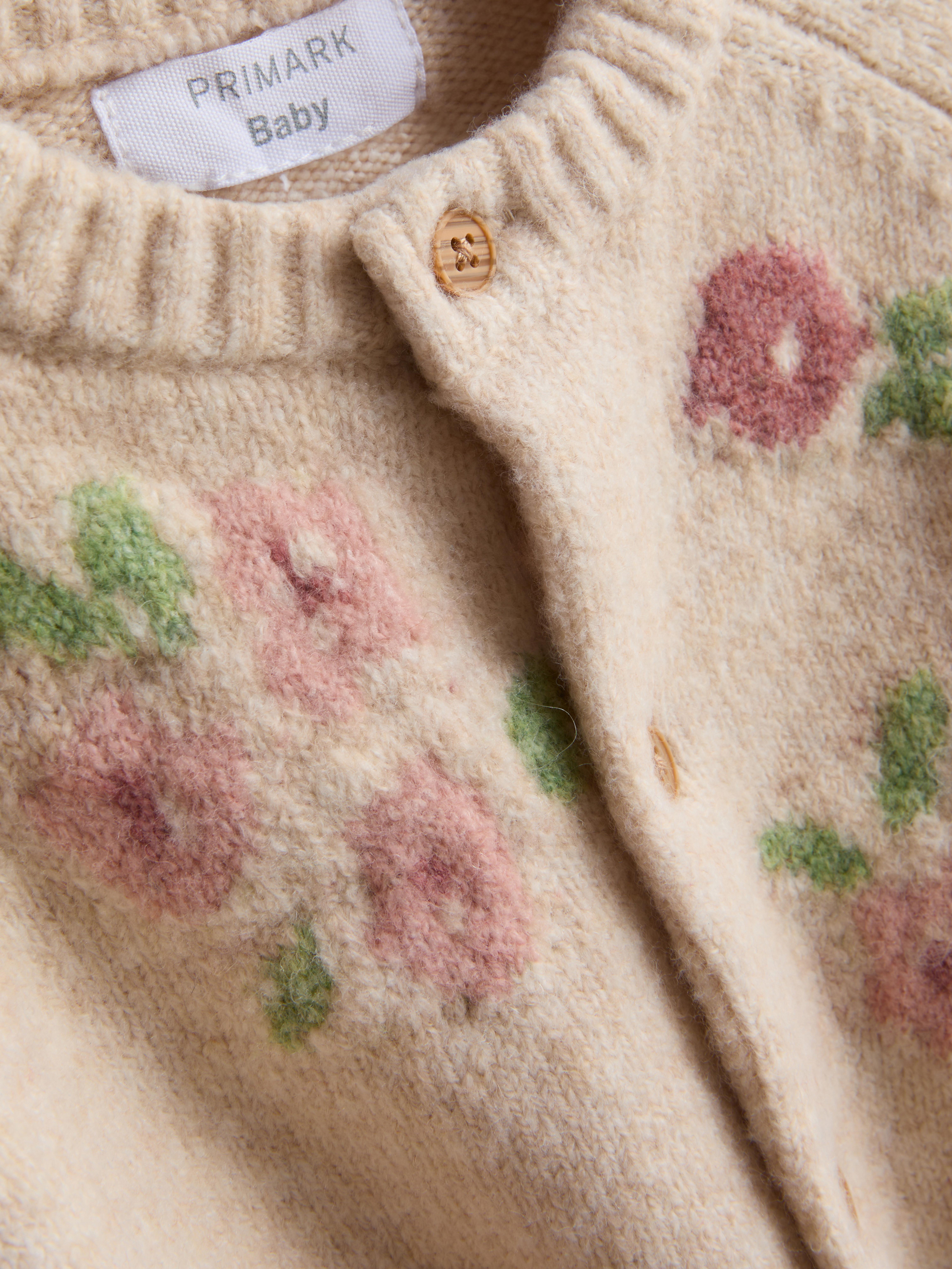 0-18mths | Floral Knit Cardigan