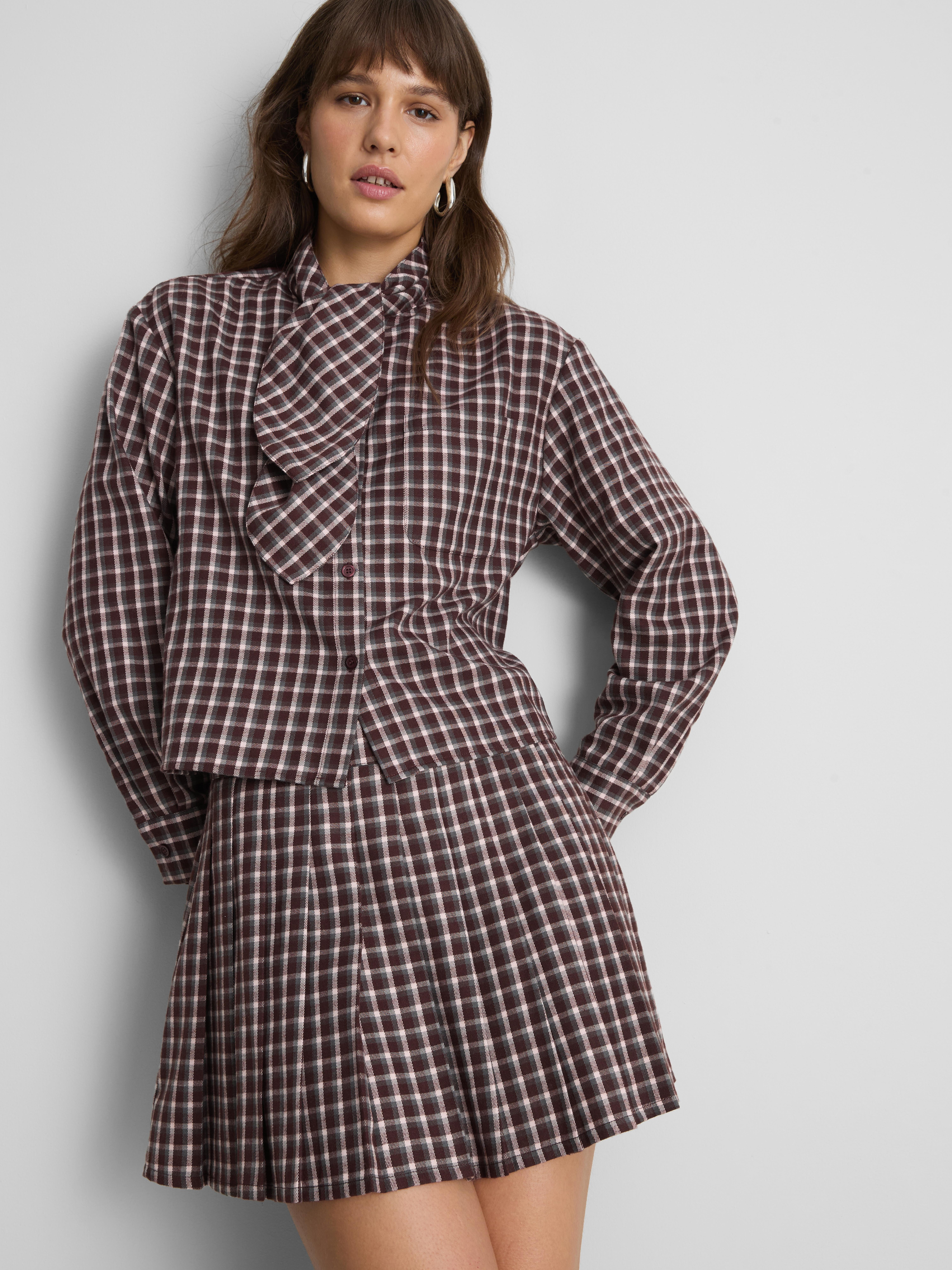 Paula Echevarría Check Ascot Shirt