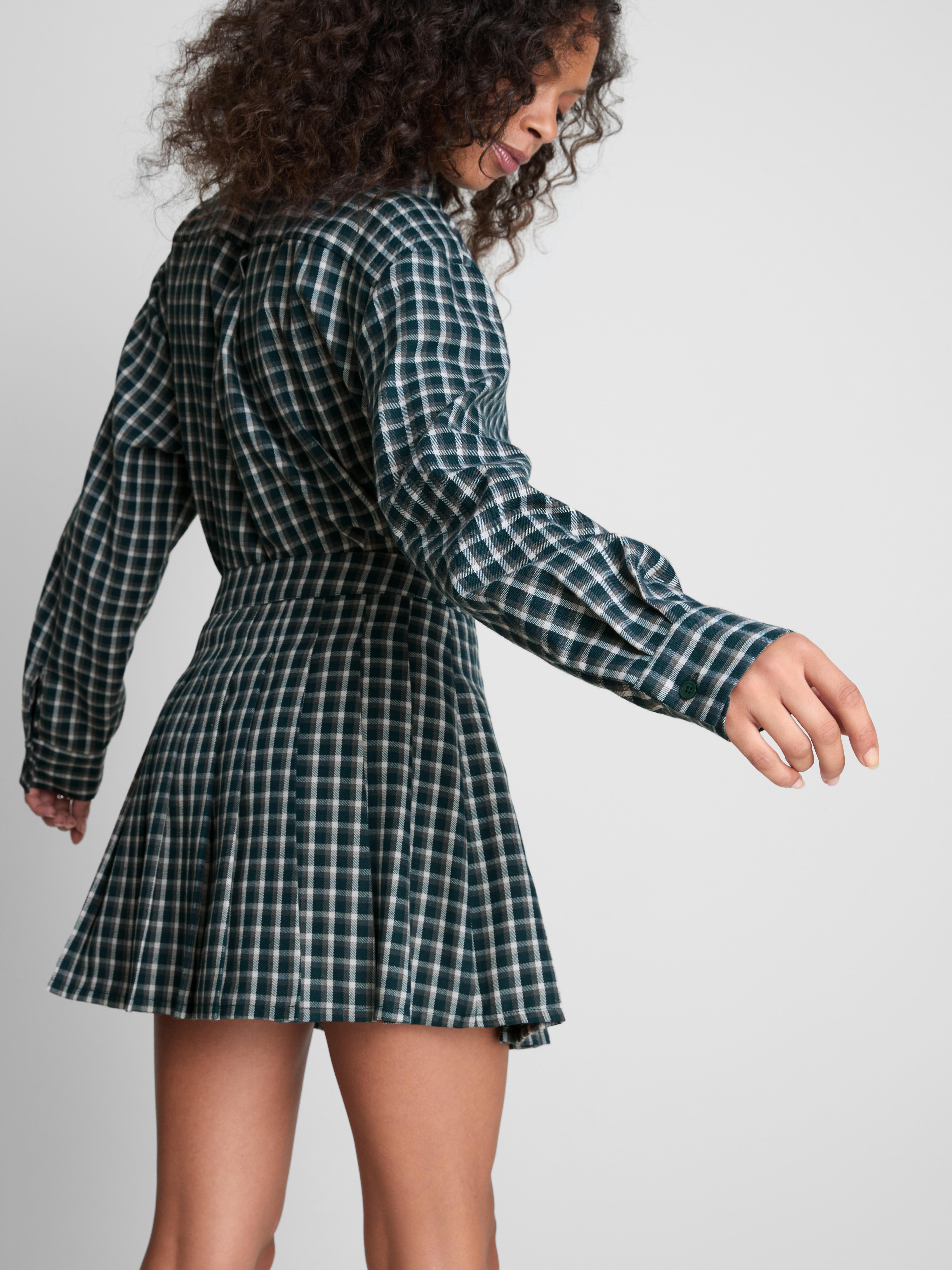 Paula Echevarría Pleated Check Mini Skirt