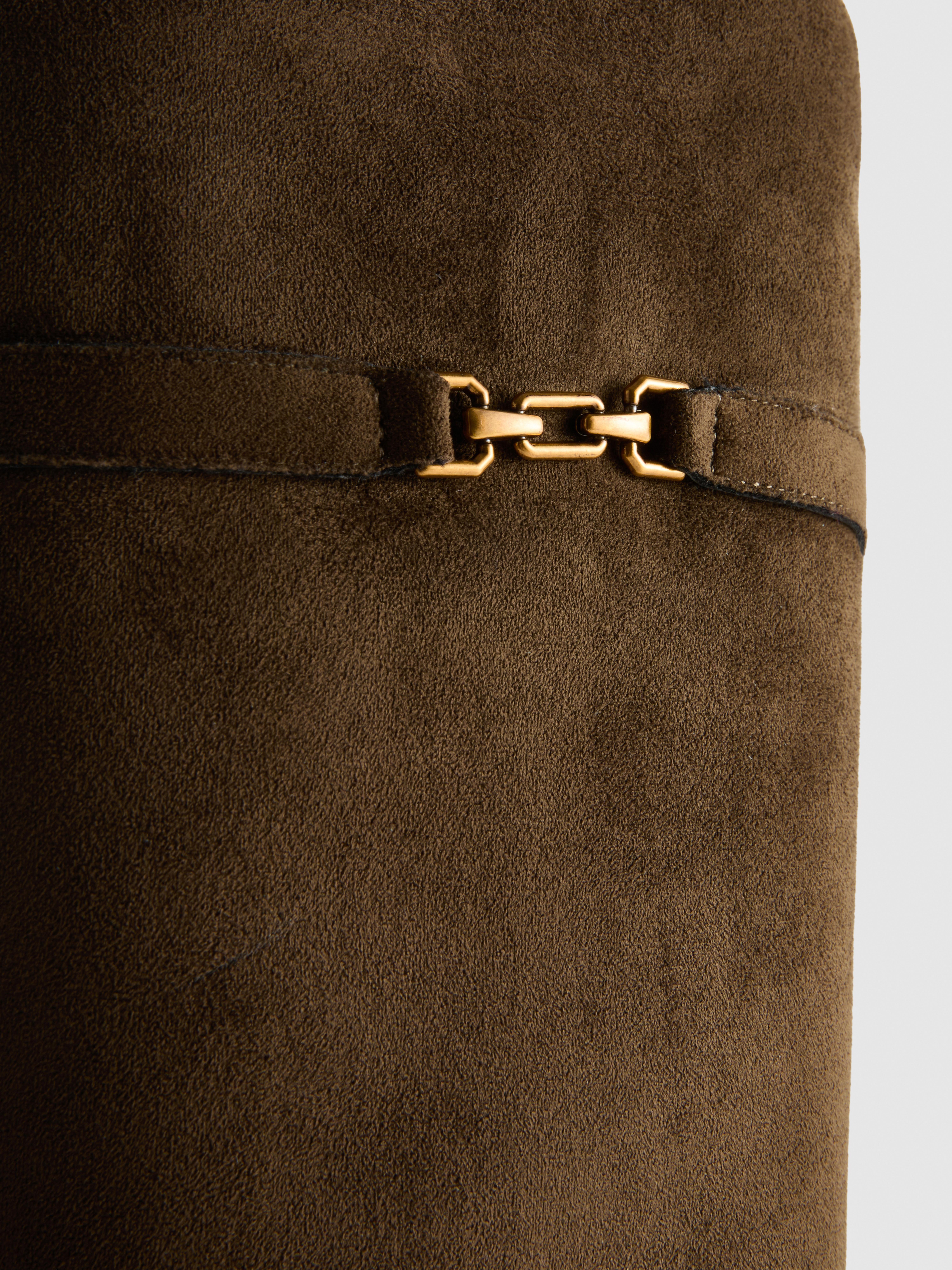 Faux Suede Knee-High Riding Boots