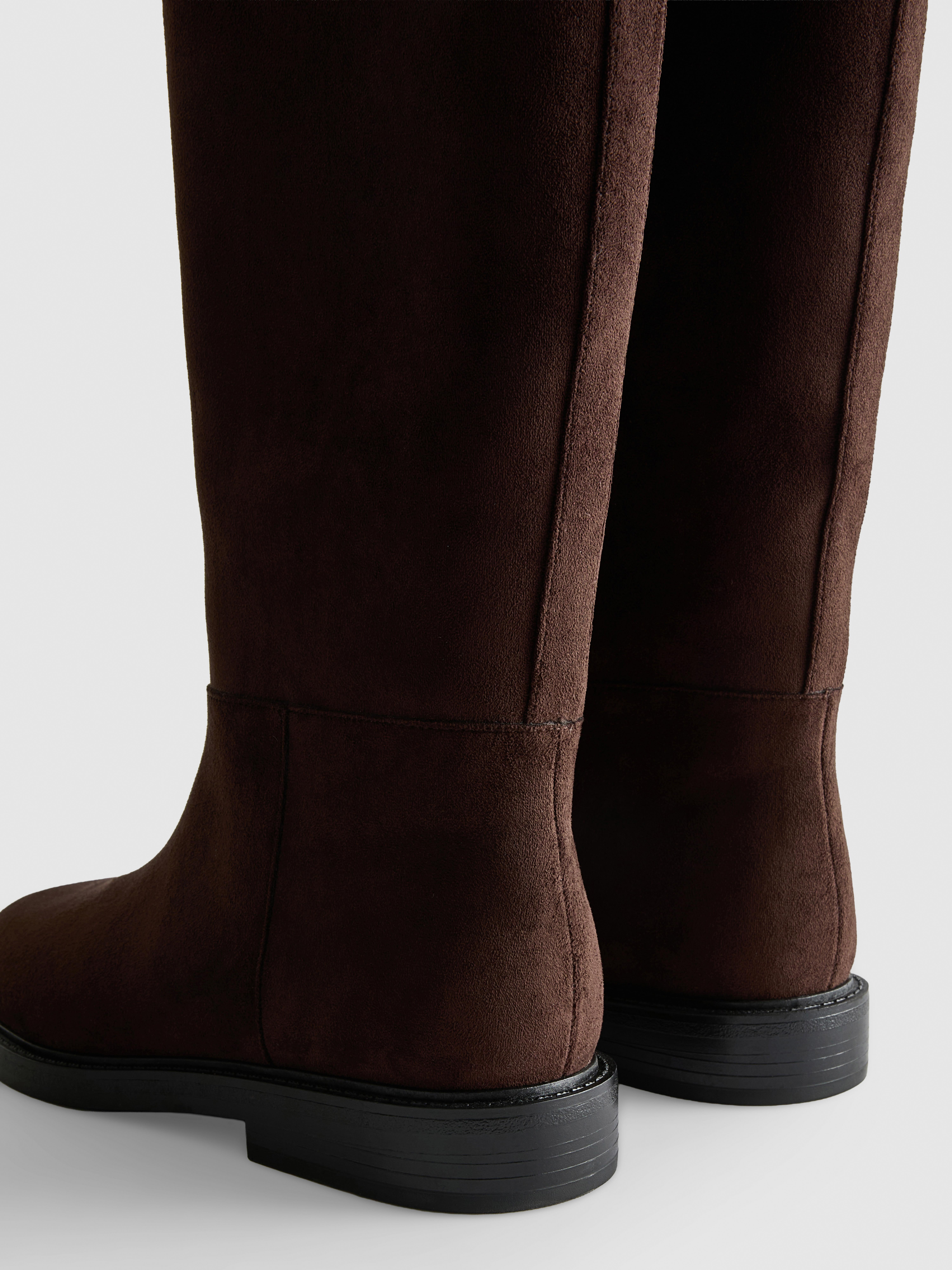 Faux Suede Knee-High Riding Boots