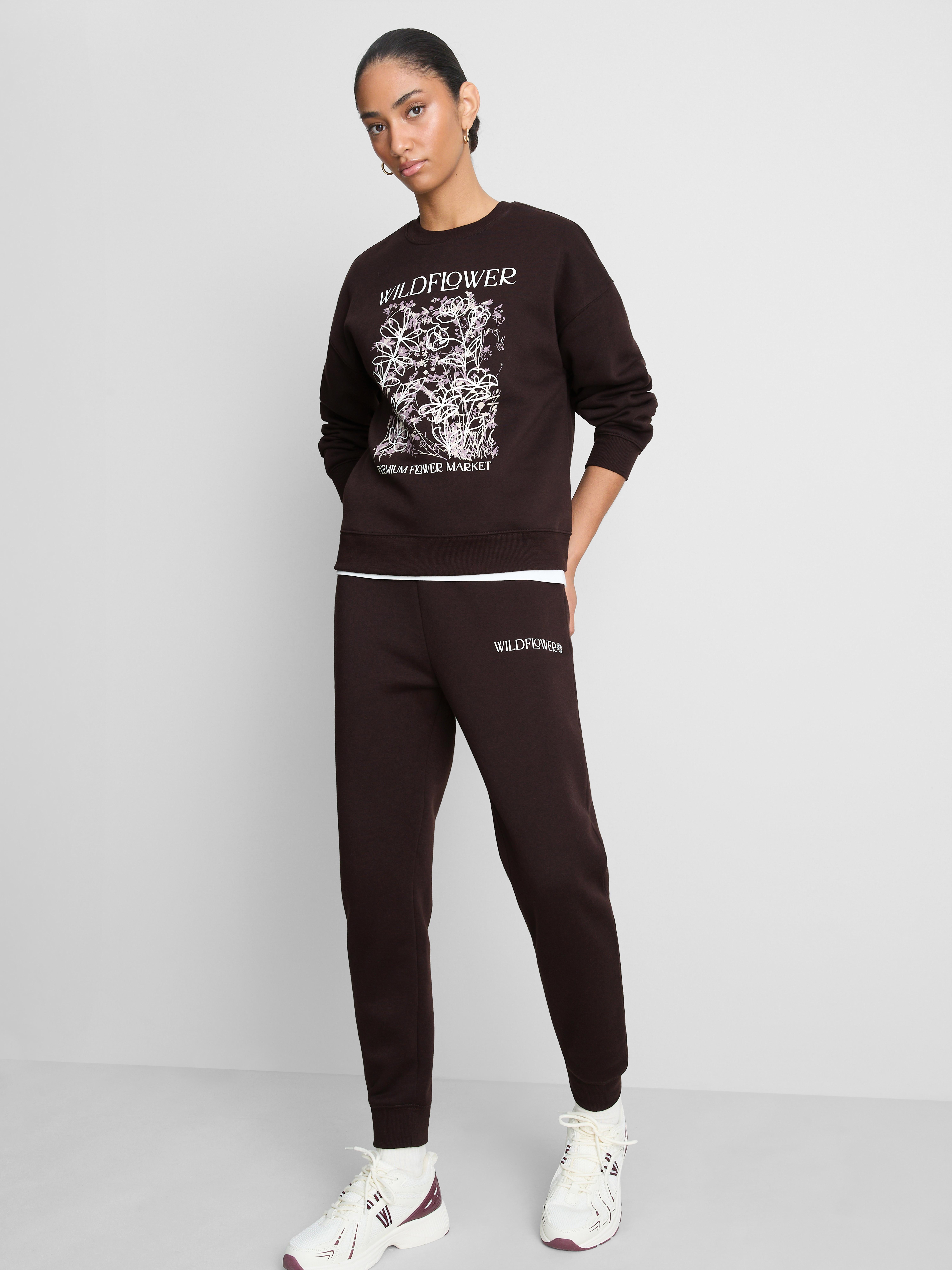 Cotton Blend Printed Skinny Joggers
