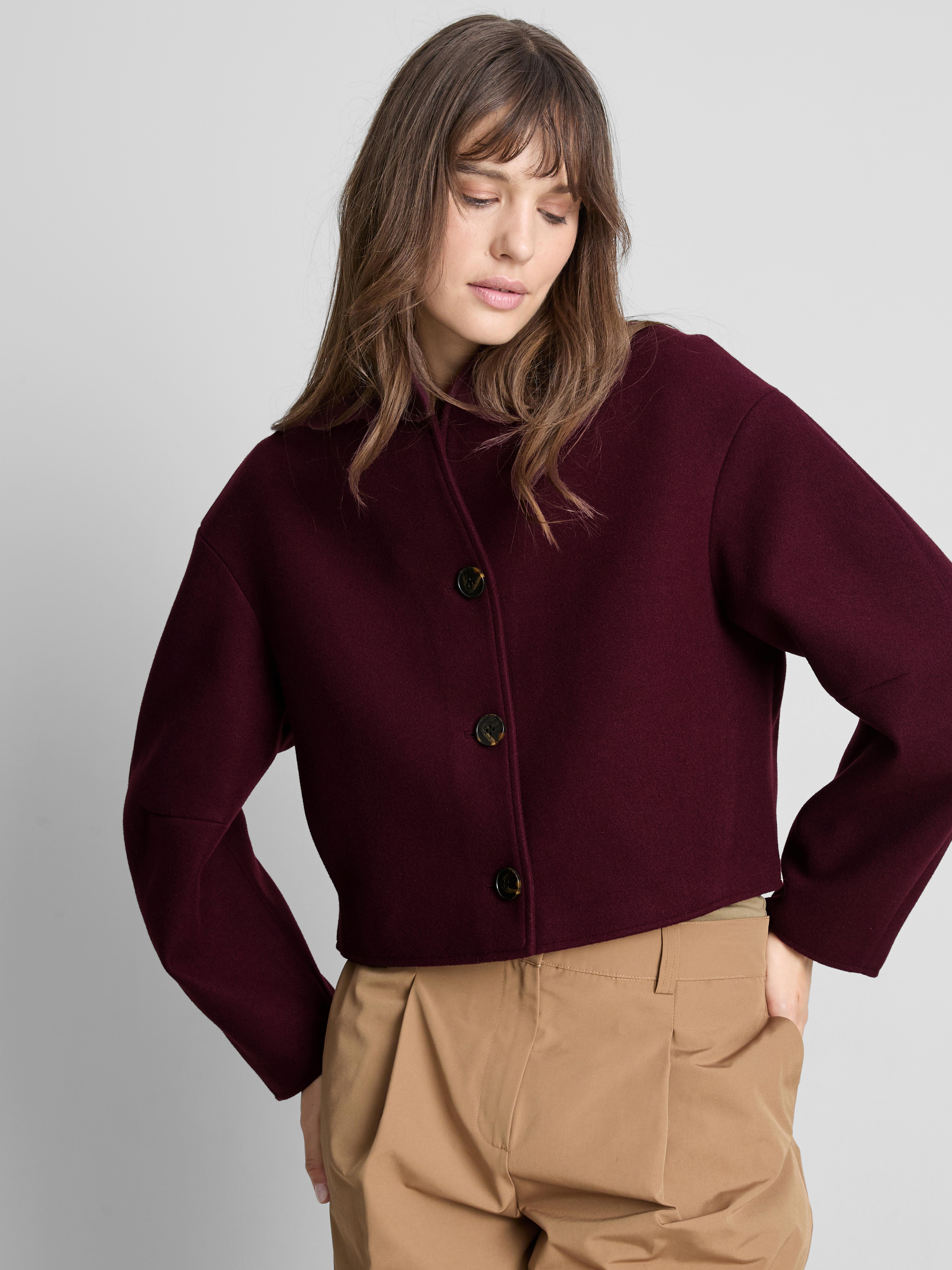 Veste structurée courte sans col Figue