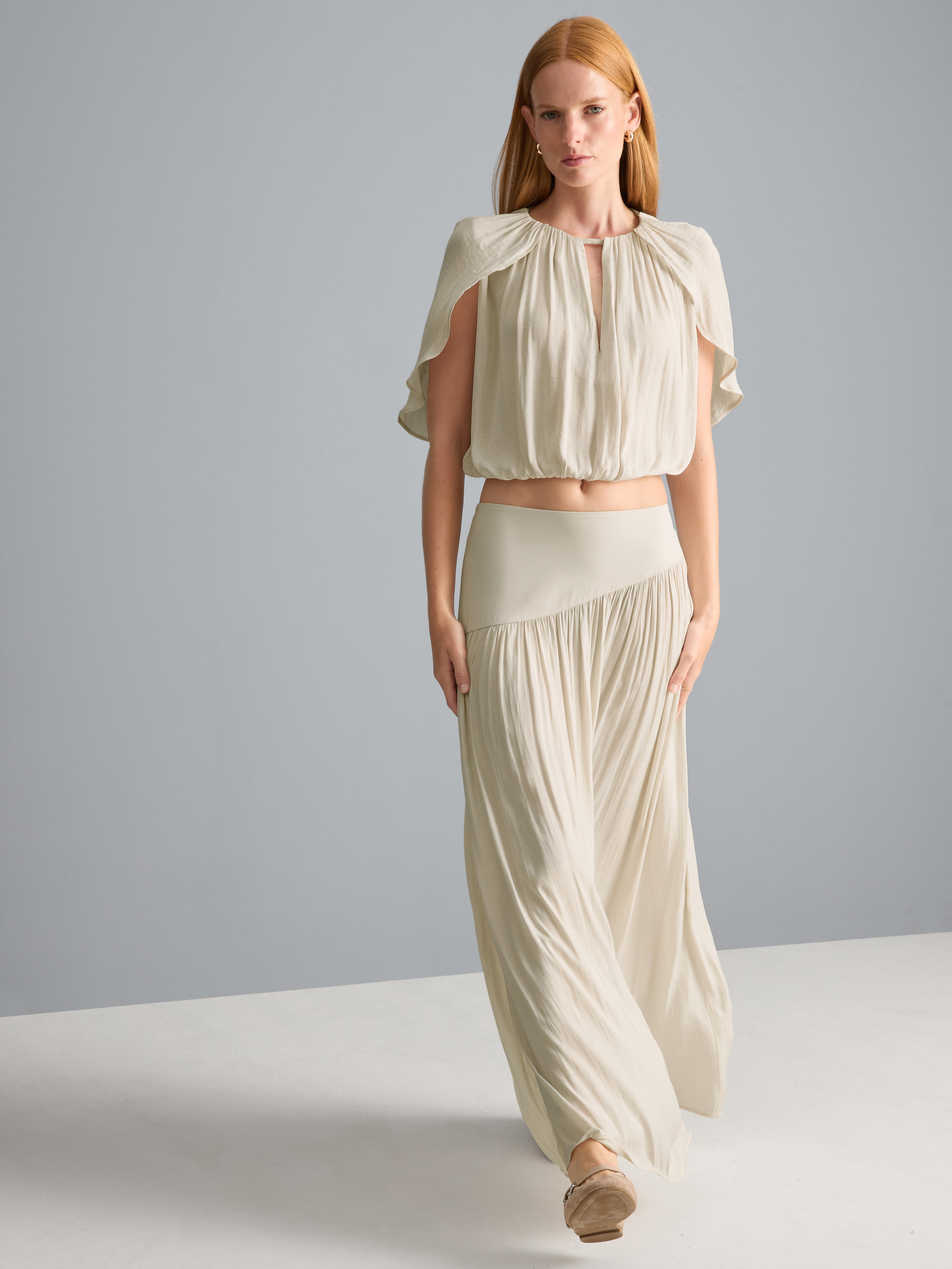 Draped Maxi Skirt