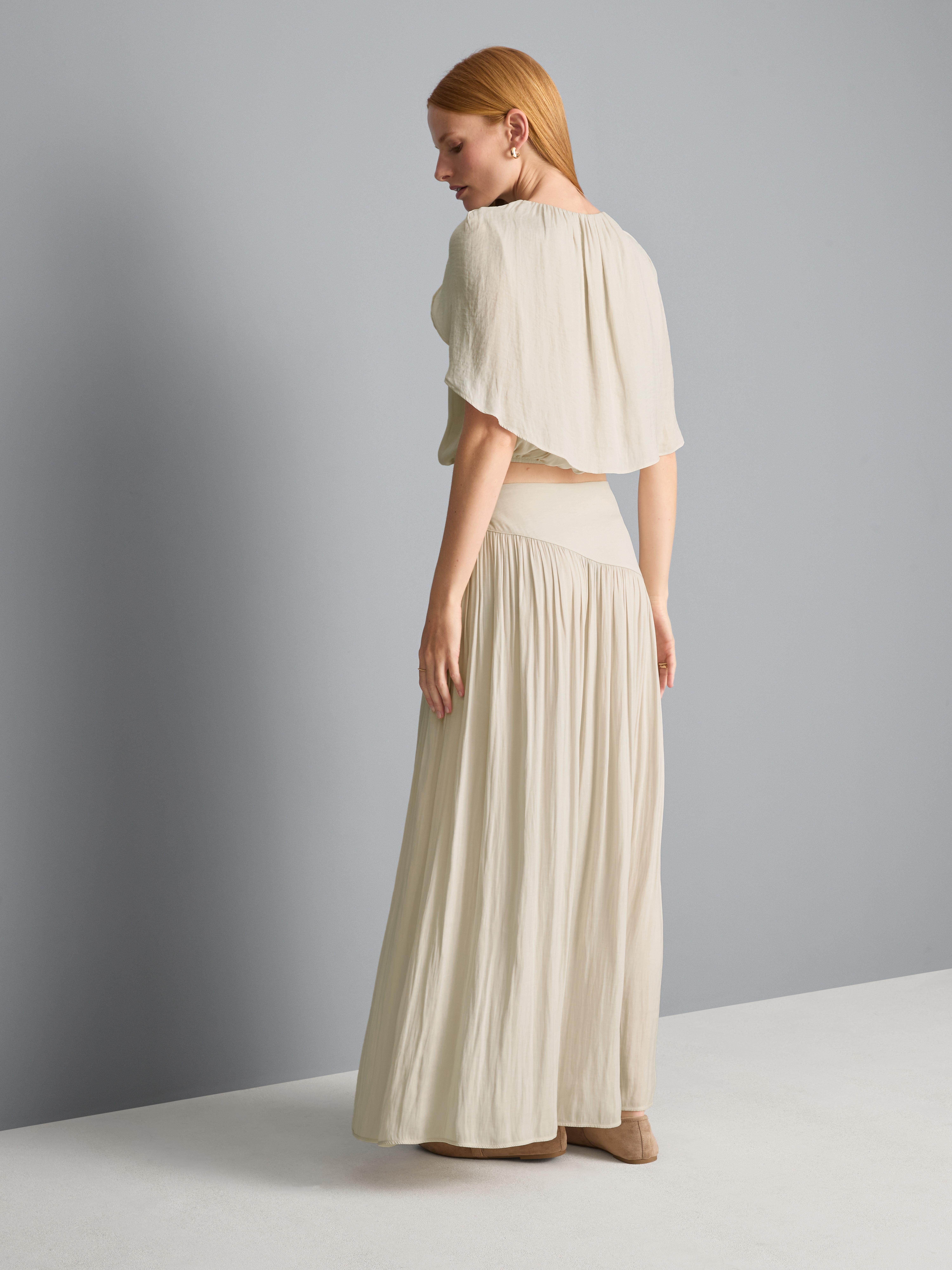 Draped Maxi Skirt