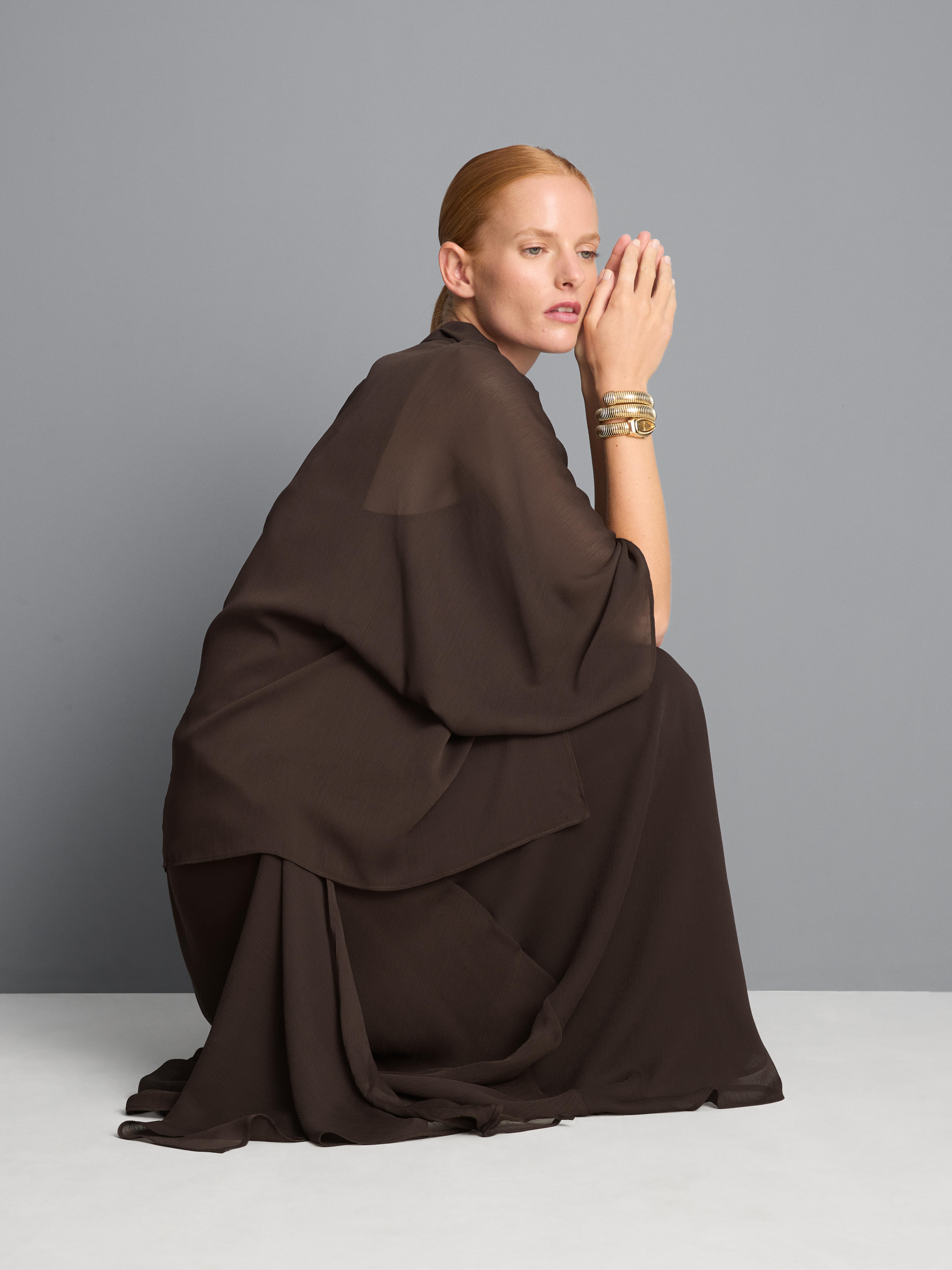 High Neck Cape Blouse