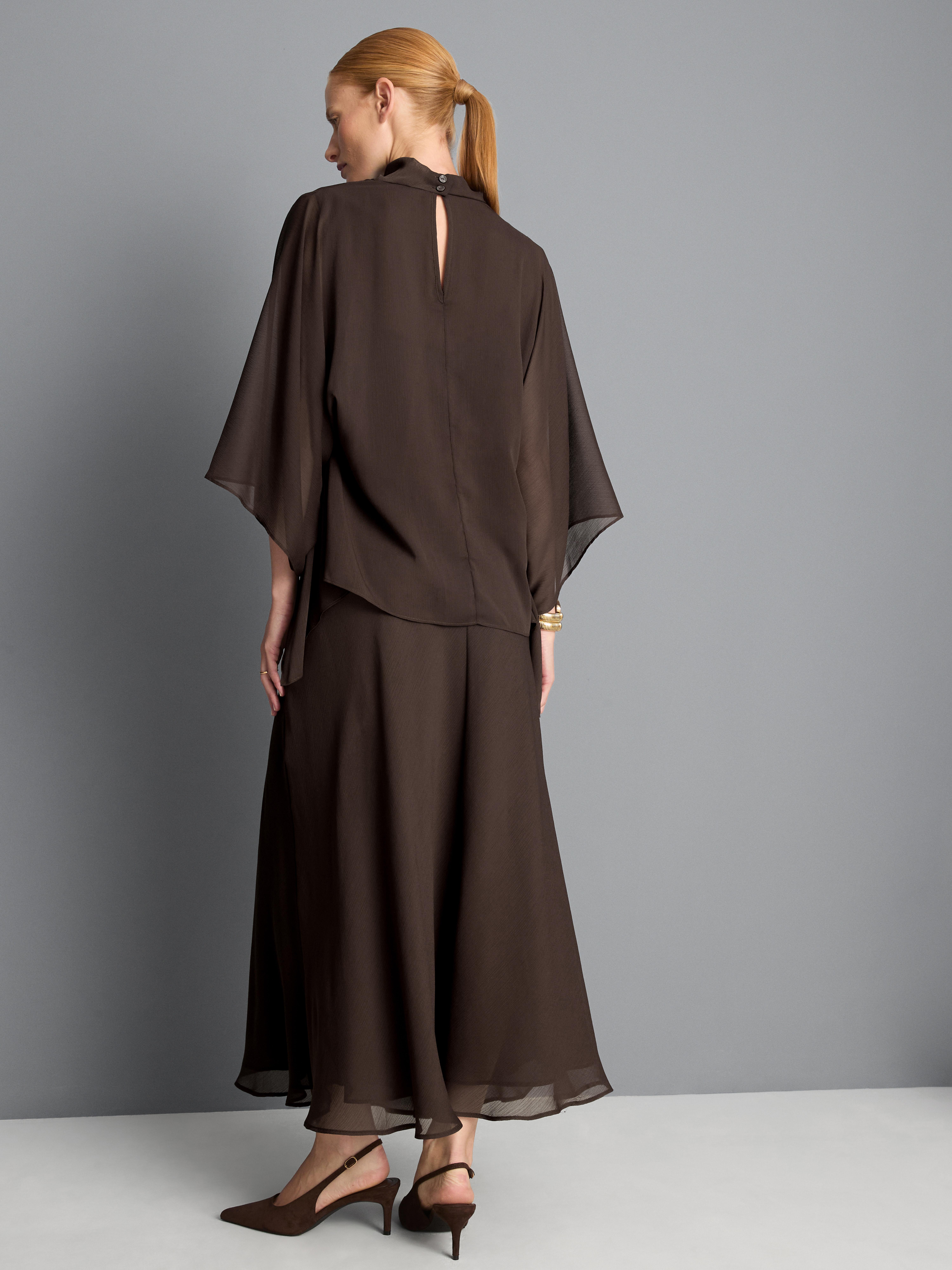 High Neck Cape Blouse
