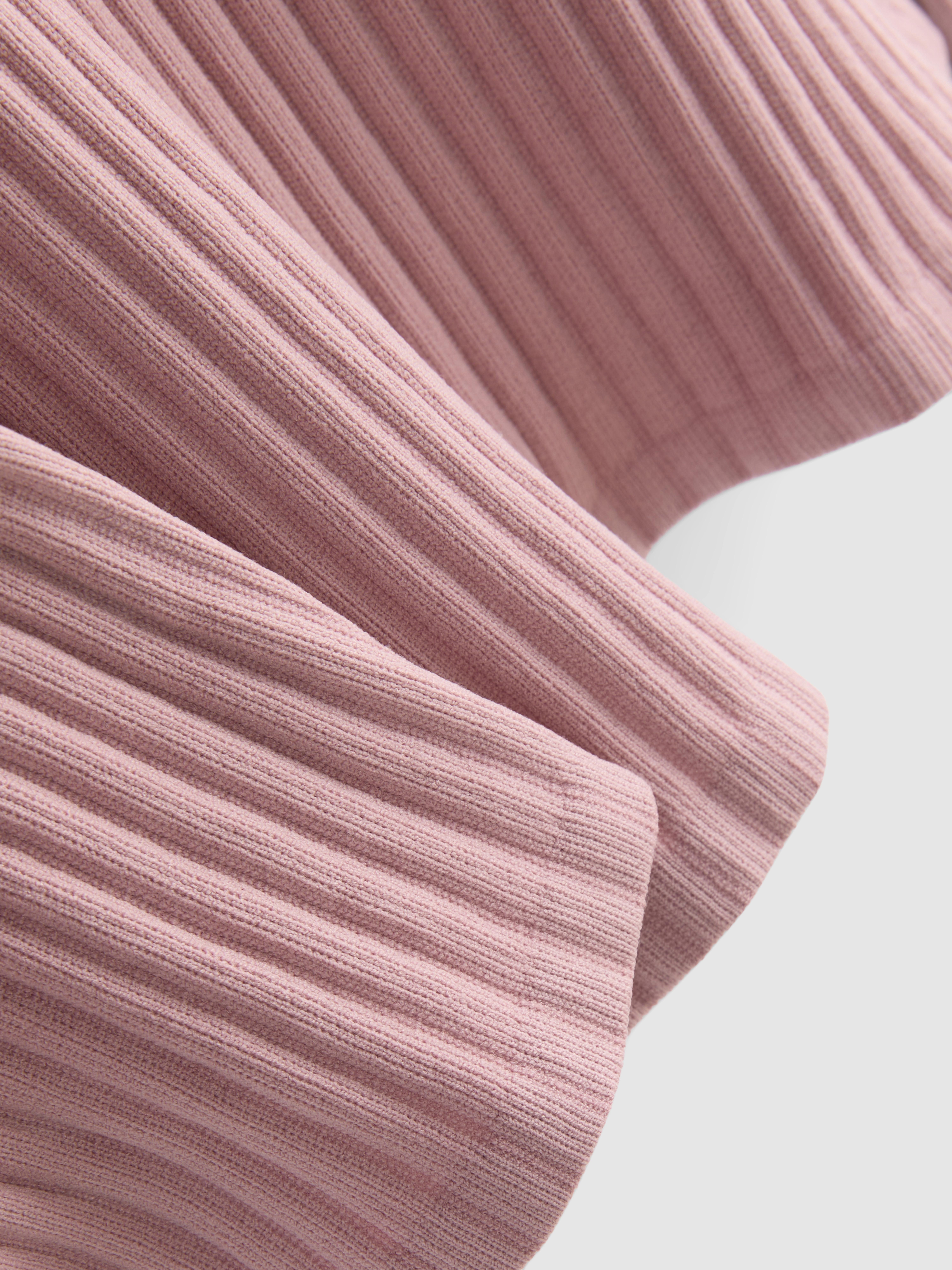 Ribbed Long Sleeve Square Neck Top
