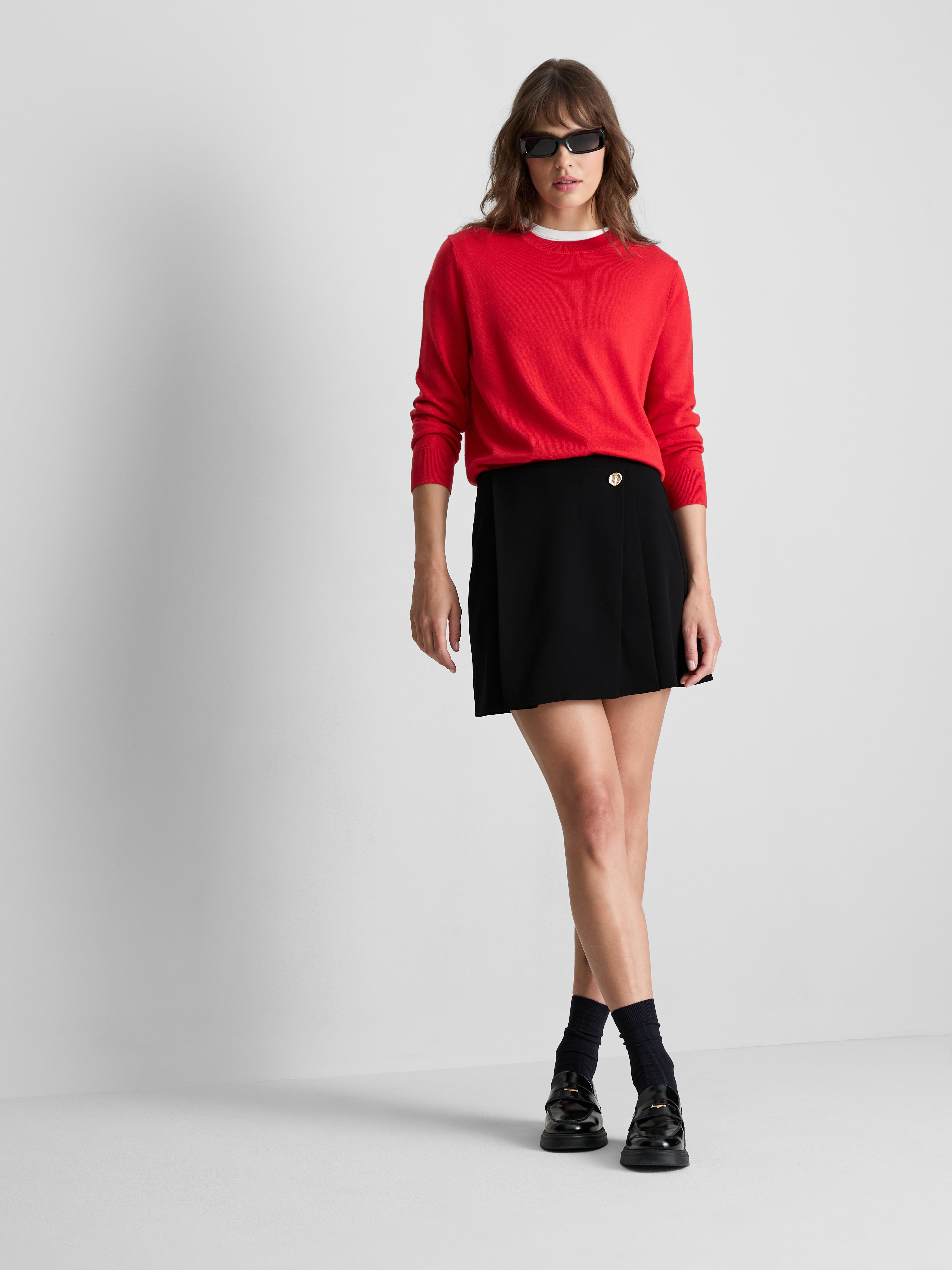 Mini-jupe asymétrique ajustée Noir