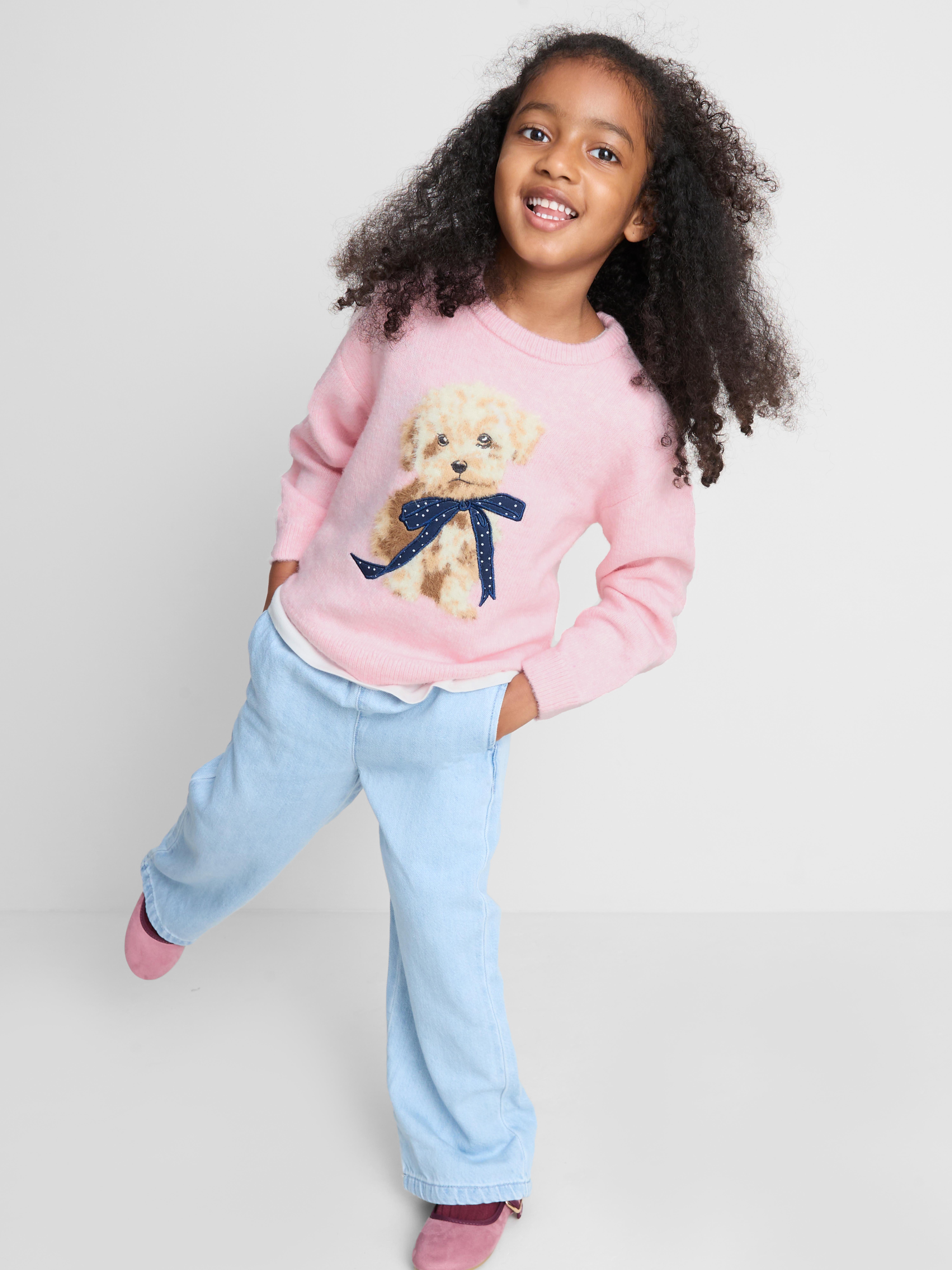 Girls Light Pink 1-9yrs | Dog Sweater | Primark