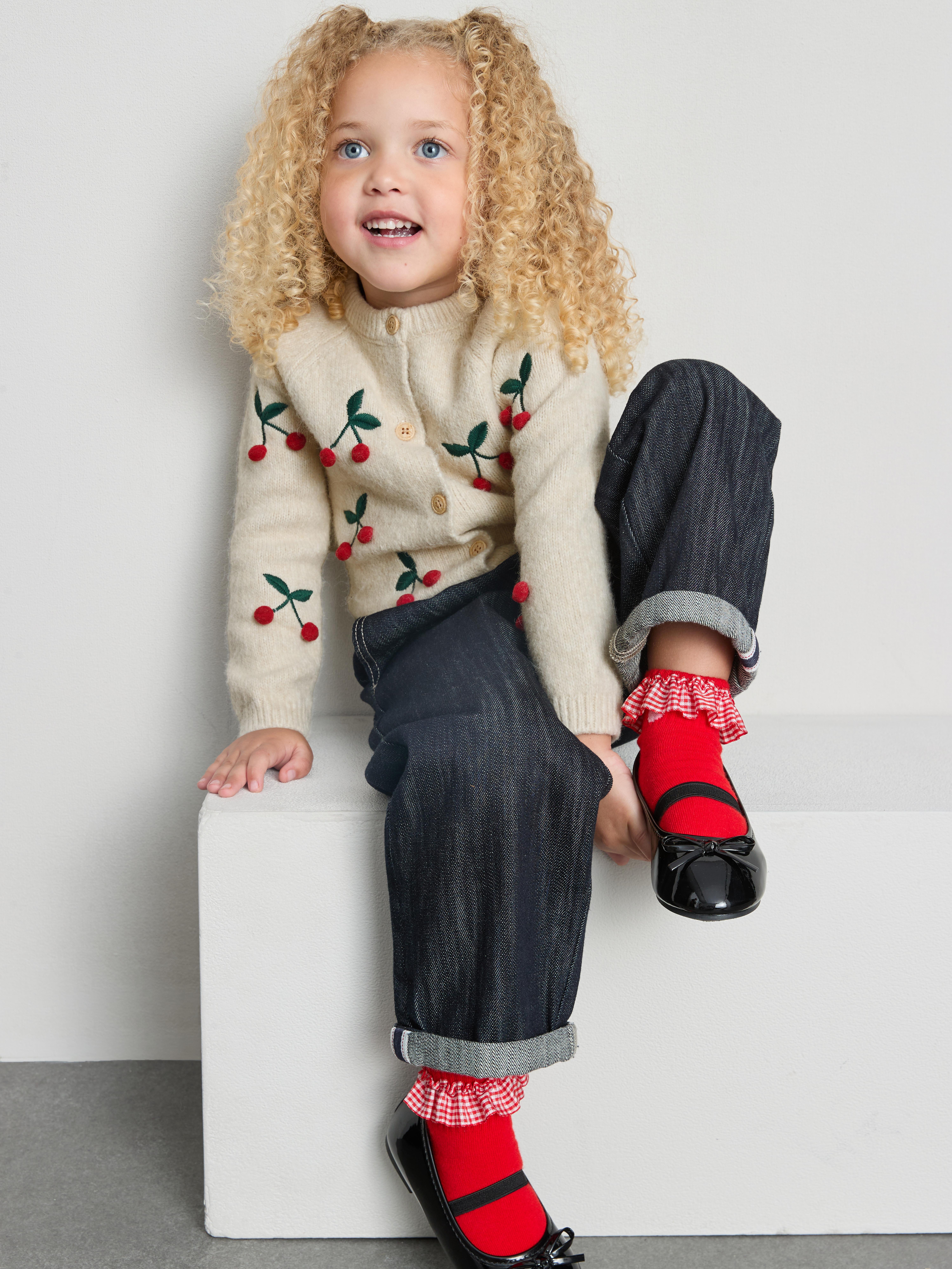 1-9yrs | Cherry Embroidered Cardigan