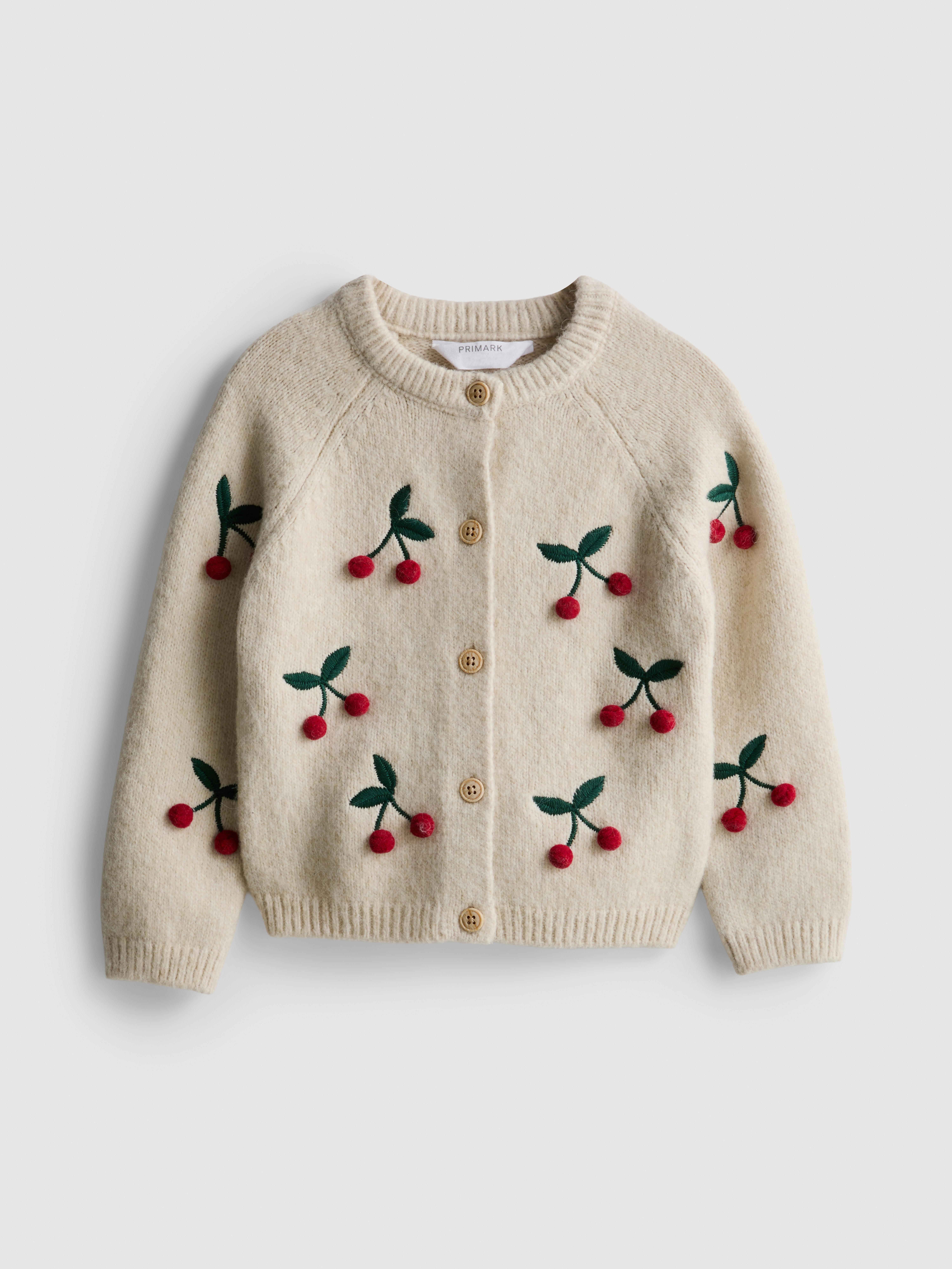 1-9yrs | Cherry Embroidered Cardigan