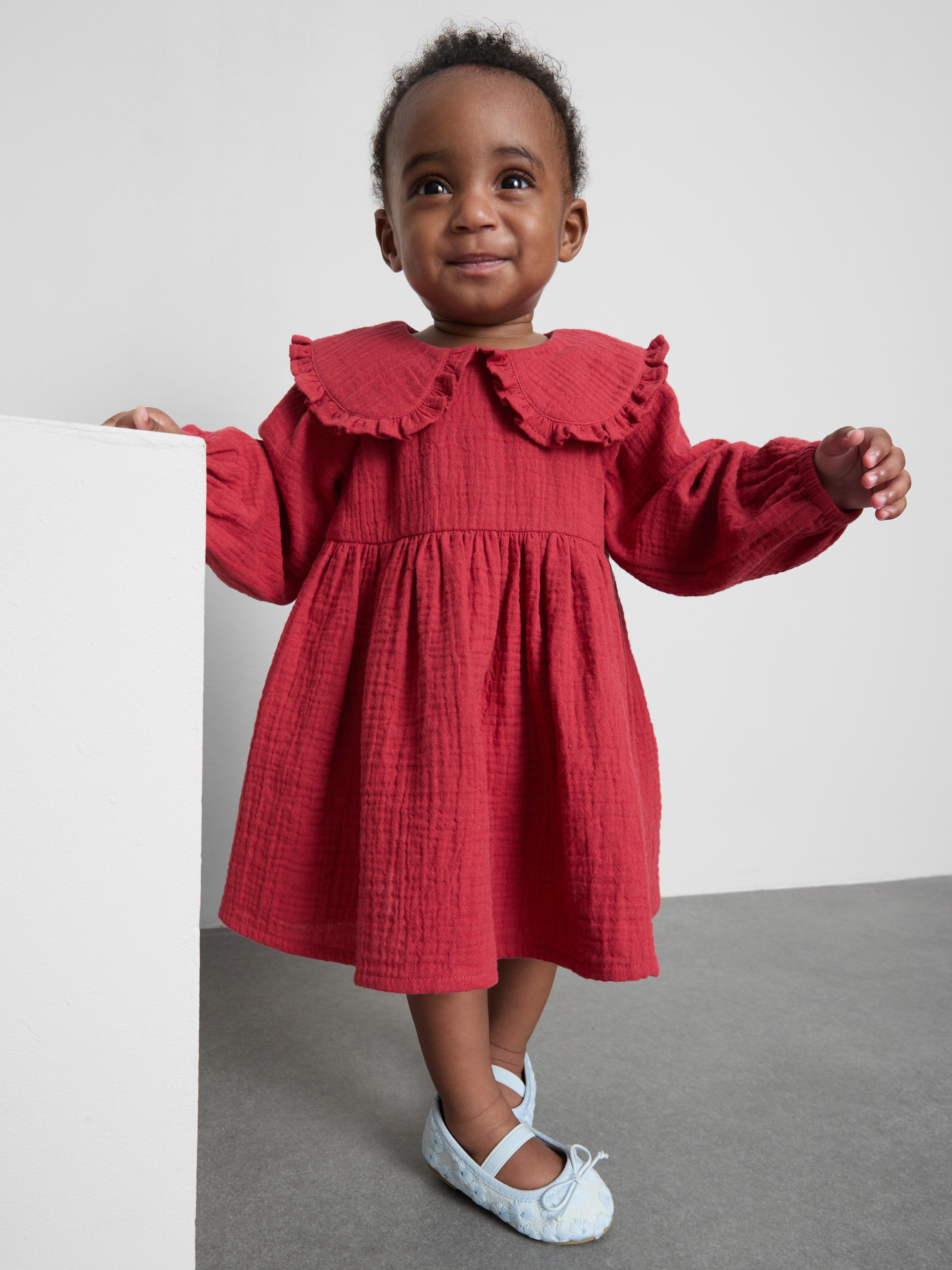 0-18mths | Collared Smock Dress and Bloomers Newborn Set