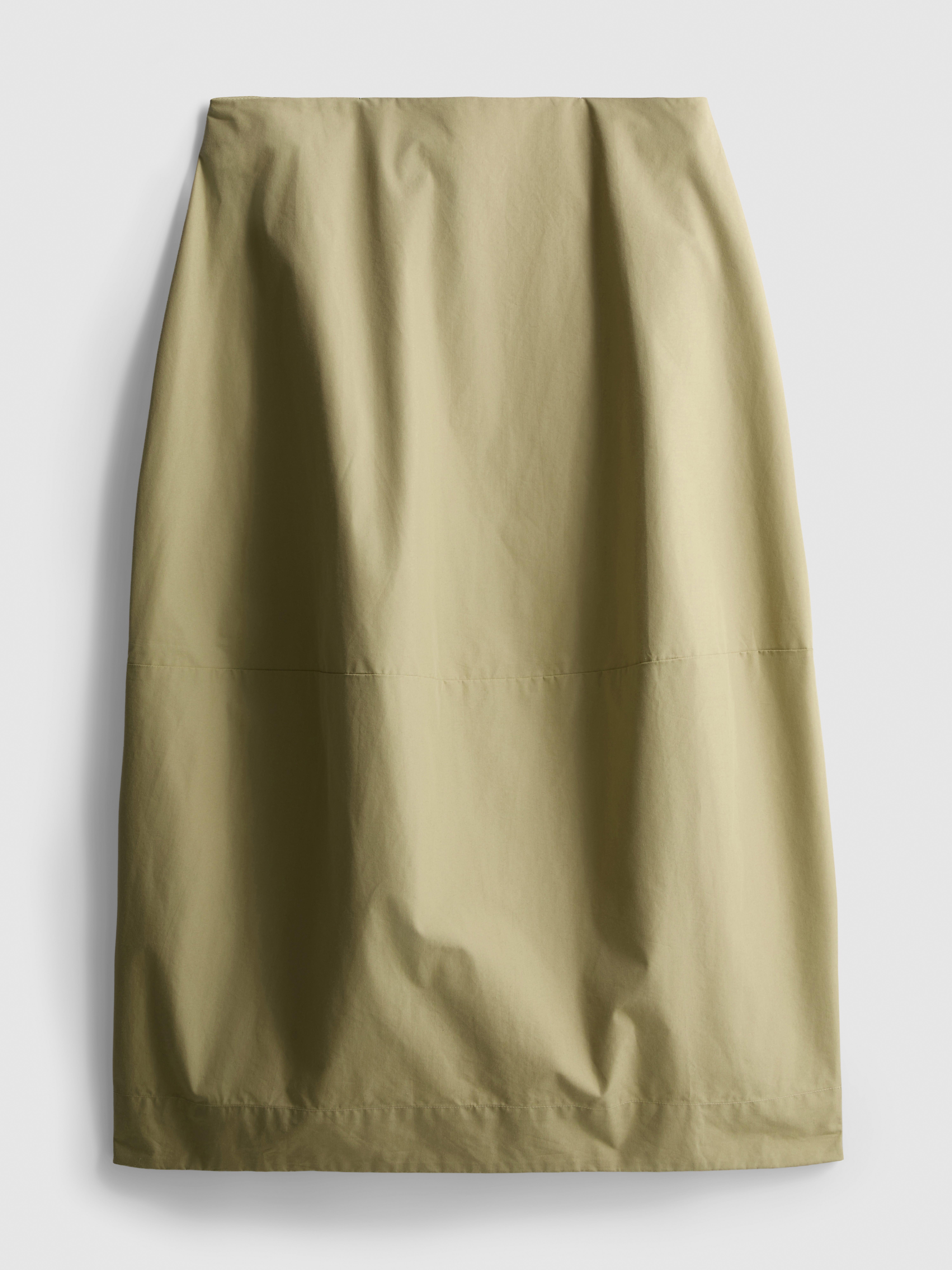 Jupe mi-longue barrel en coton majoritaire