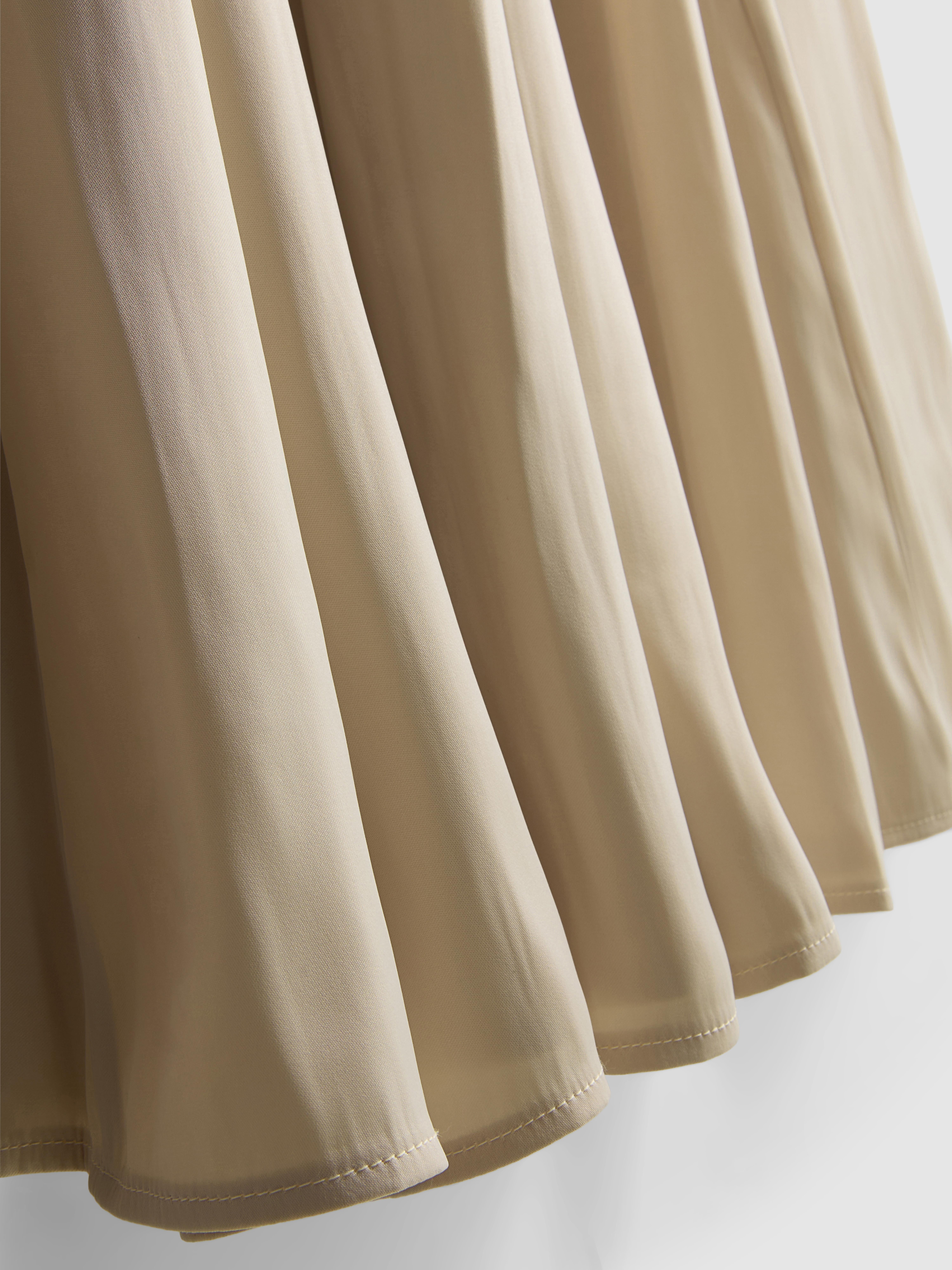 Draped A-Line Maxi Skirt