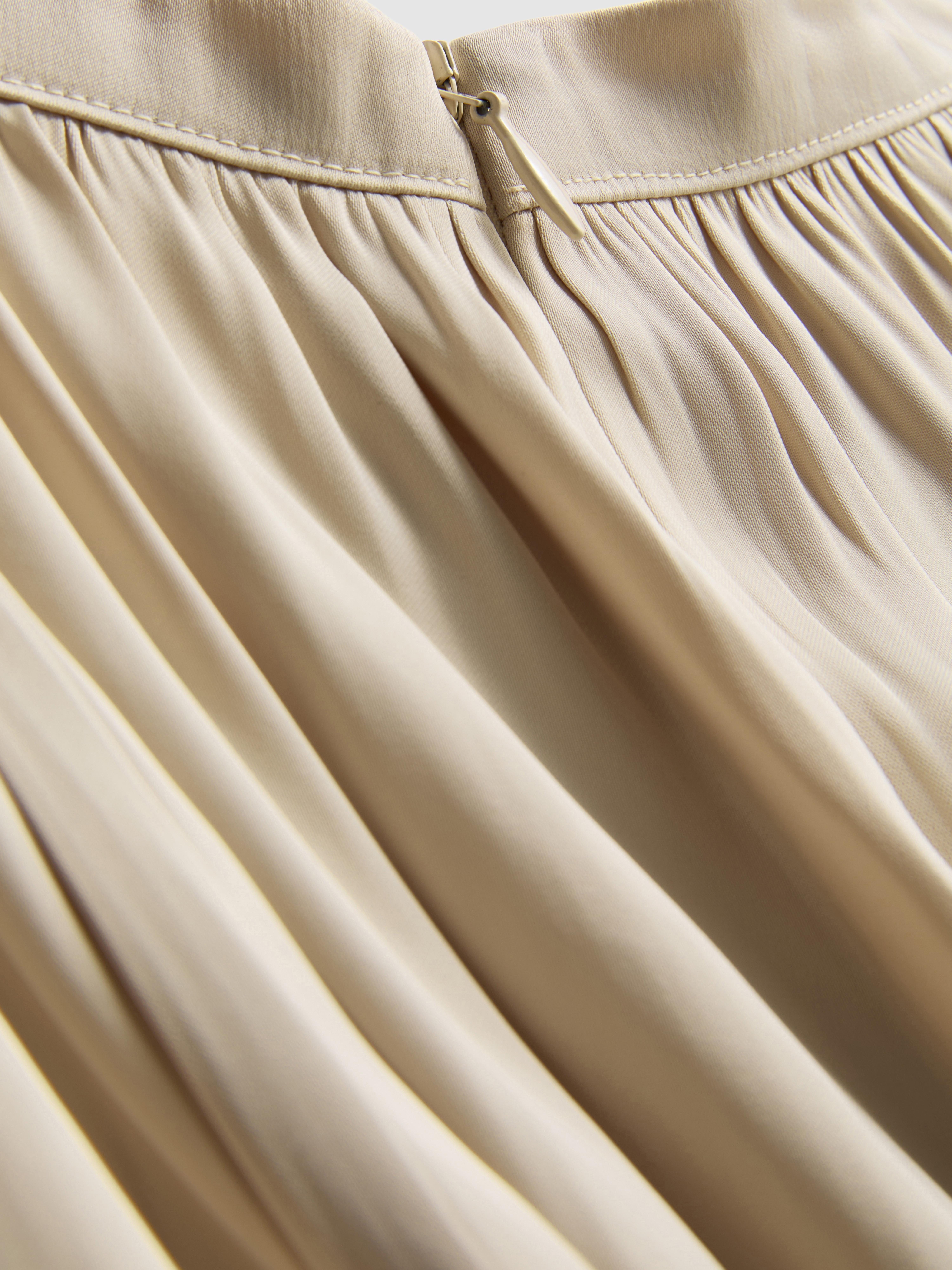 Draped A-Line Maxi Skirt
