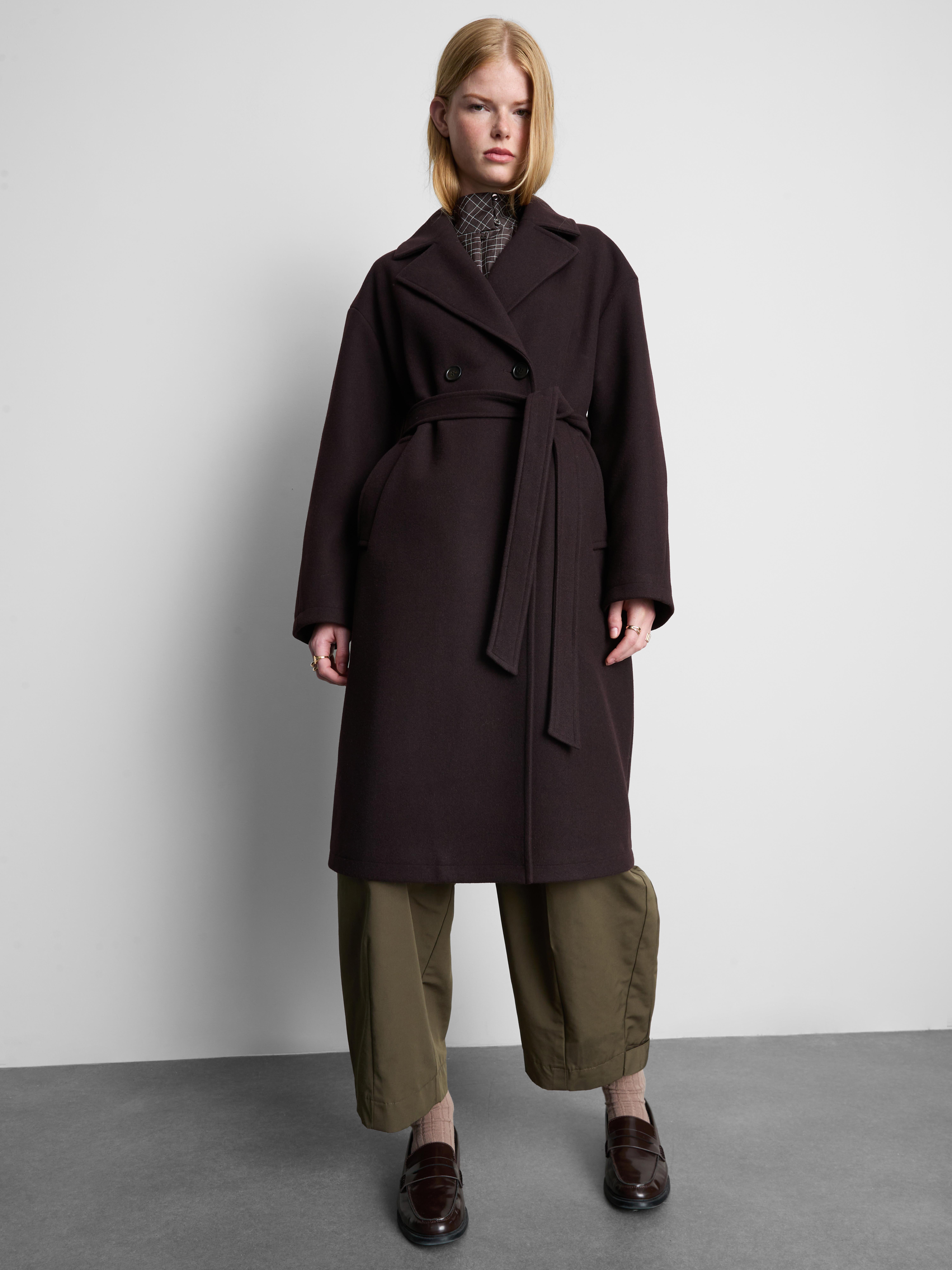 Manteau crombie long à ceinture