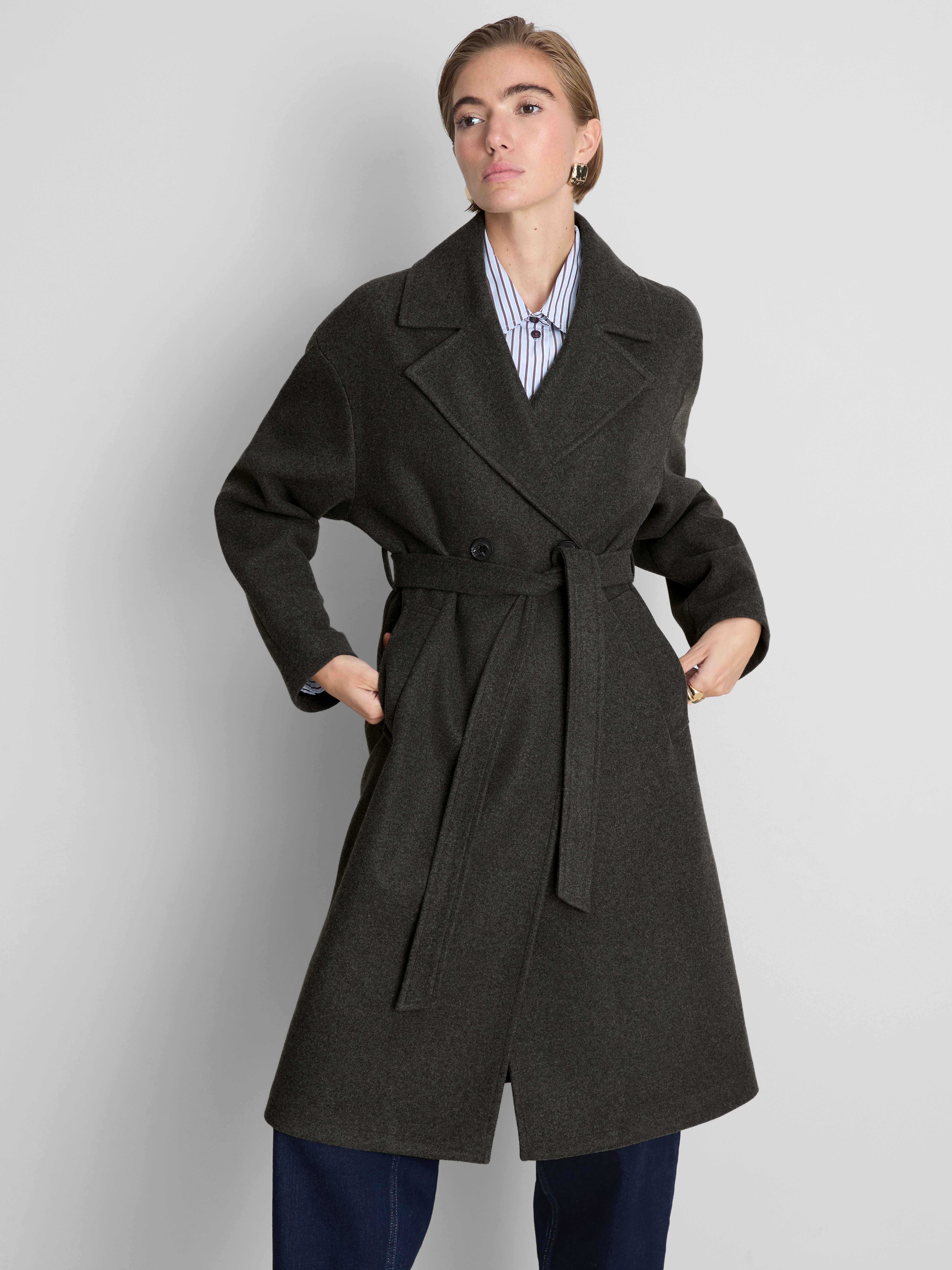 Belted Longline Crombie Coat