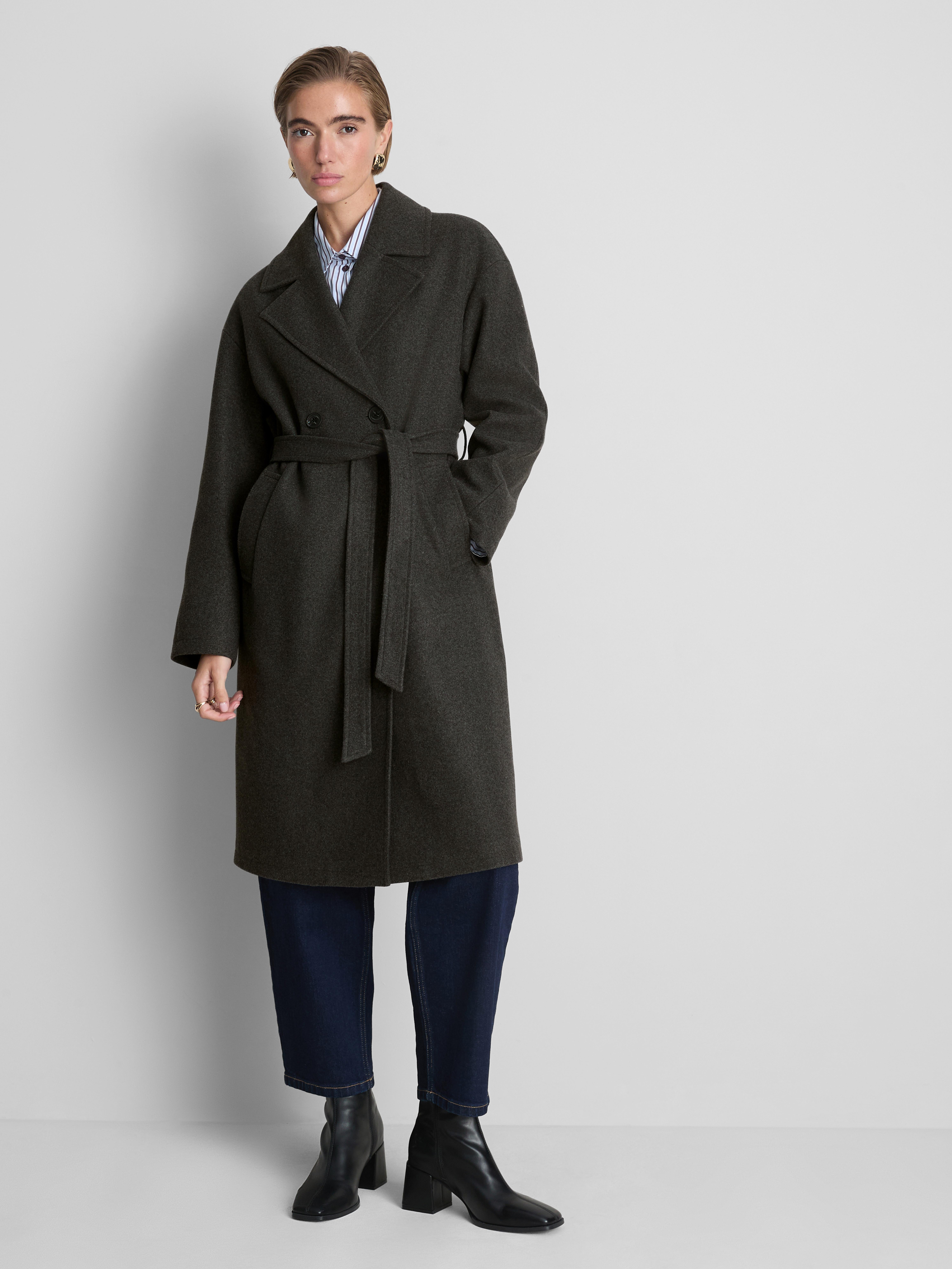 Belted Longline Crombie Coat