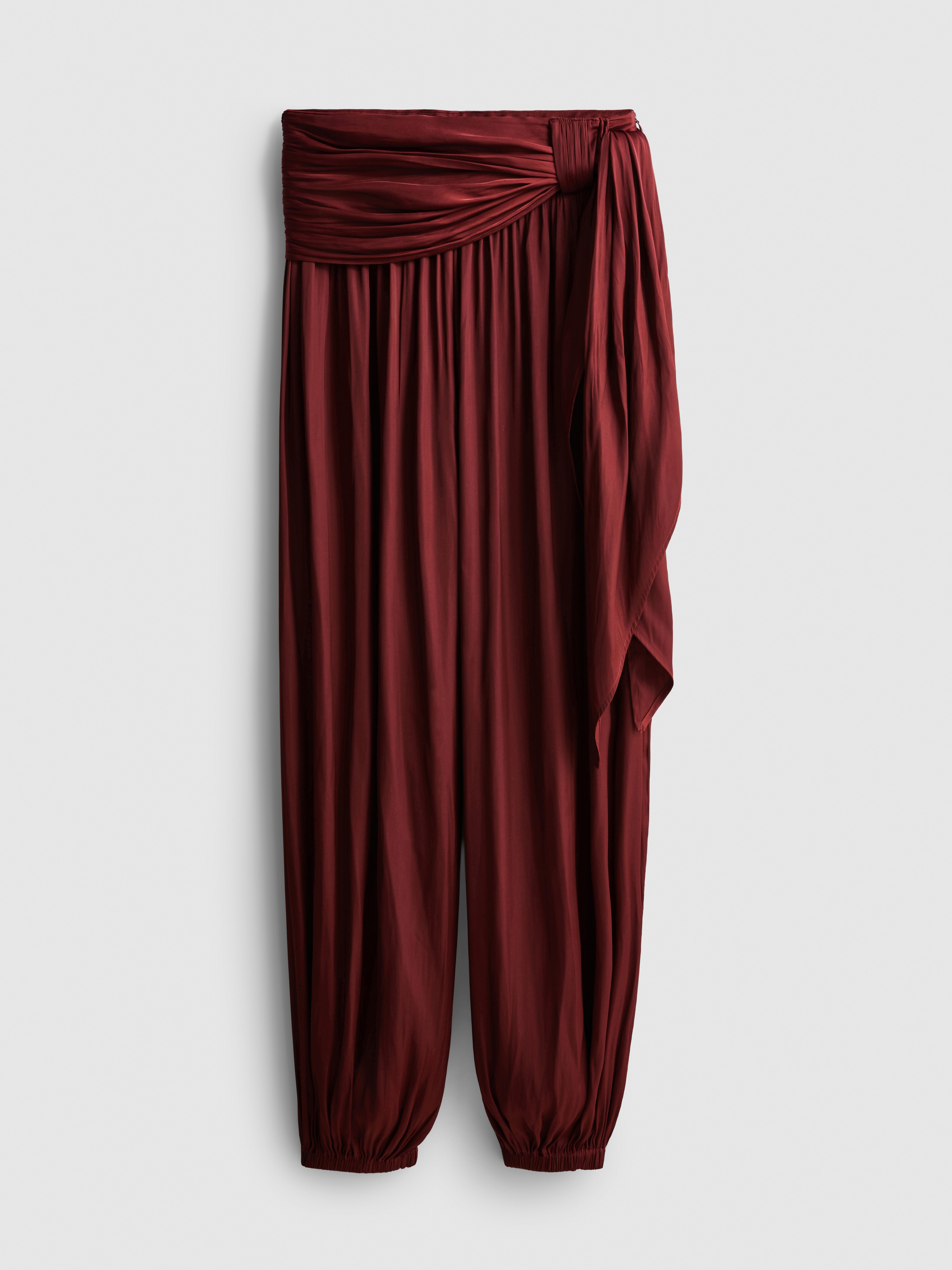 Pantaloni a palloncino con vita drappeggiata