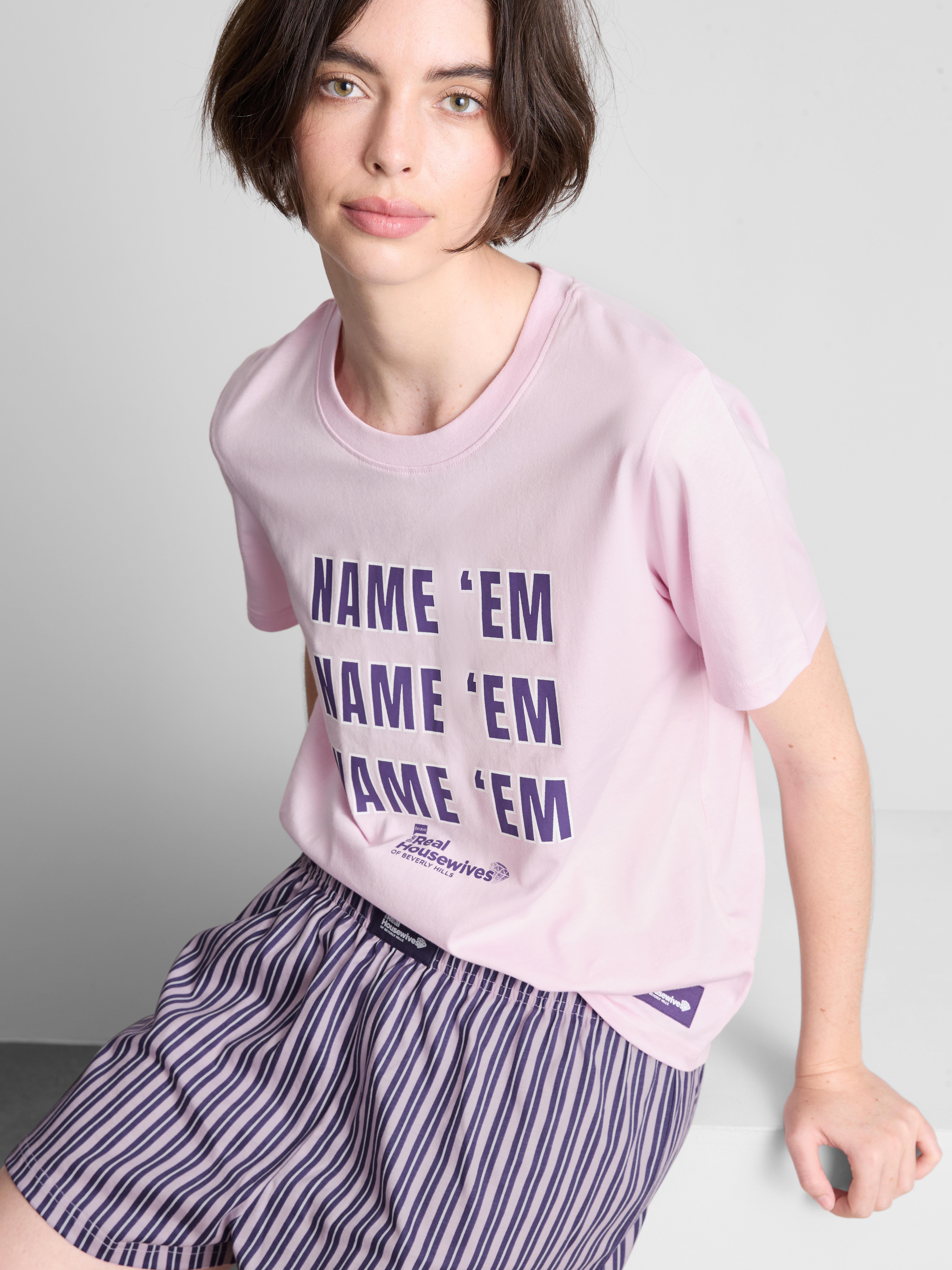Korte katoenen pyjama met print The Real Housewives
