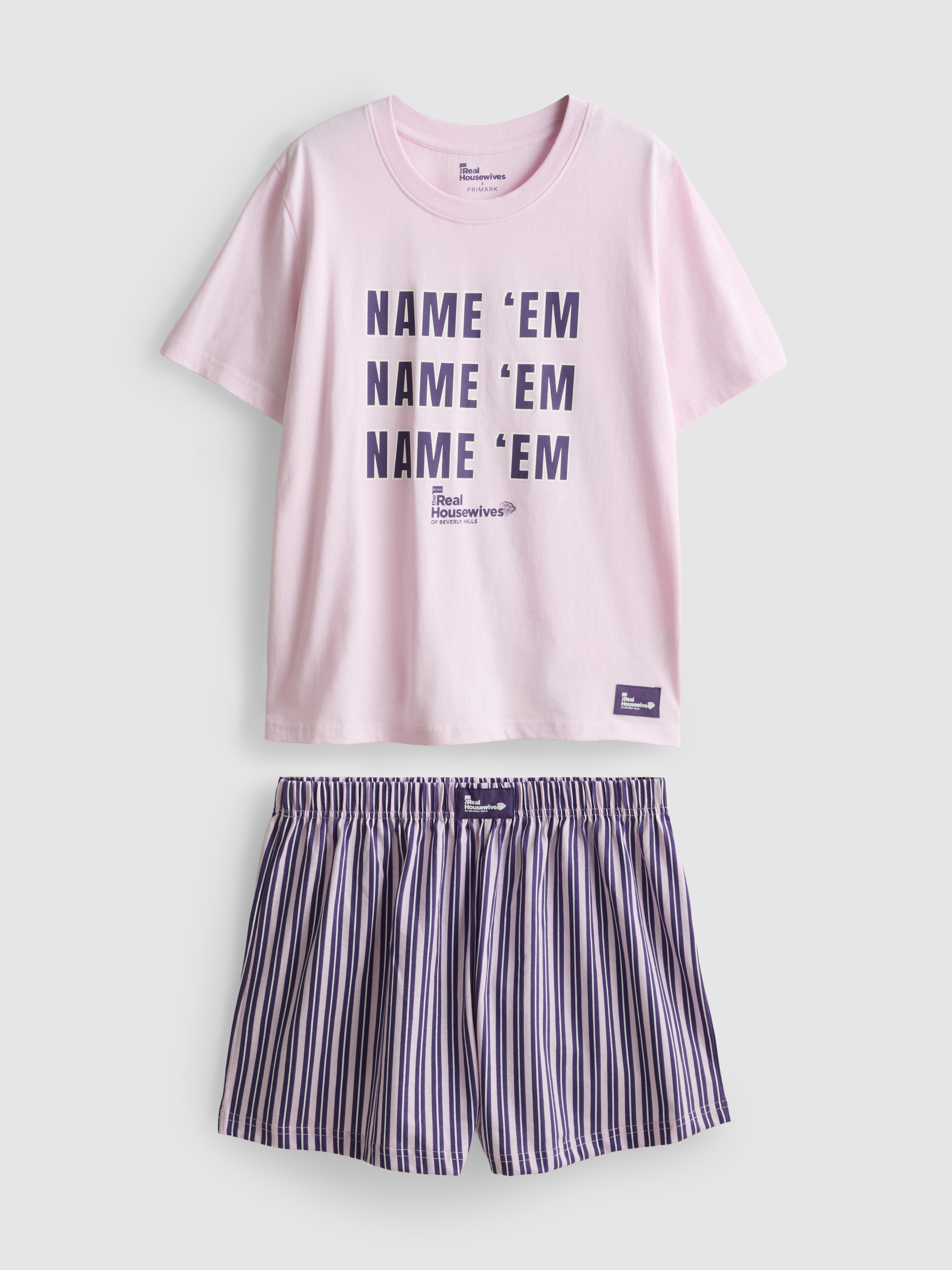 Korte katoenen pyjama met print The Real Housewives