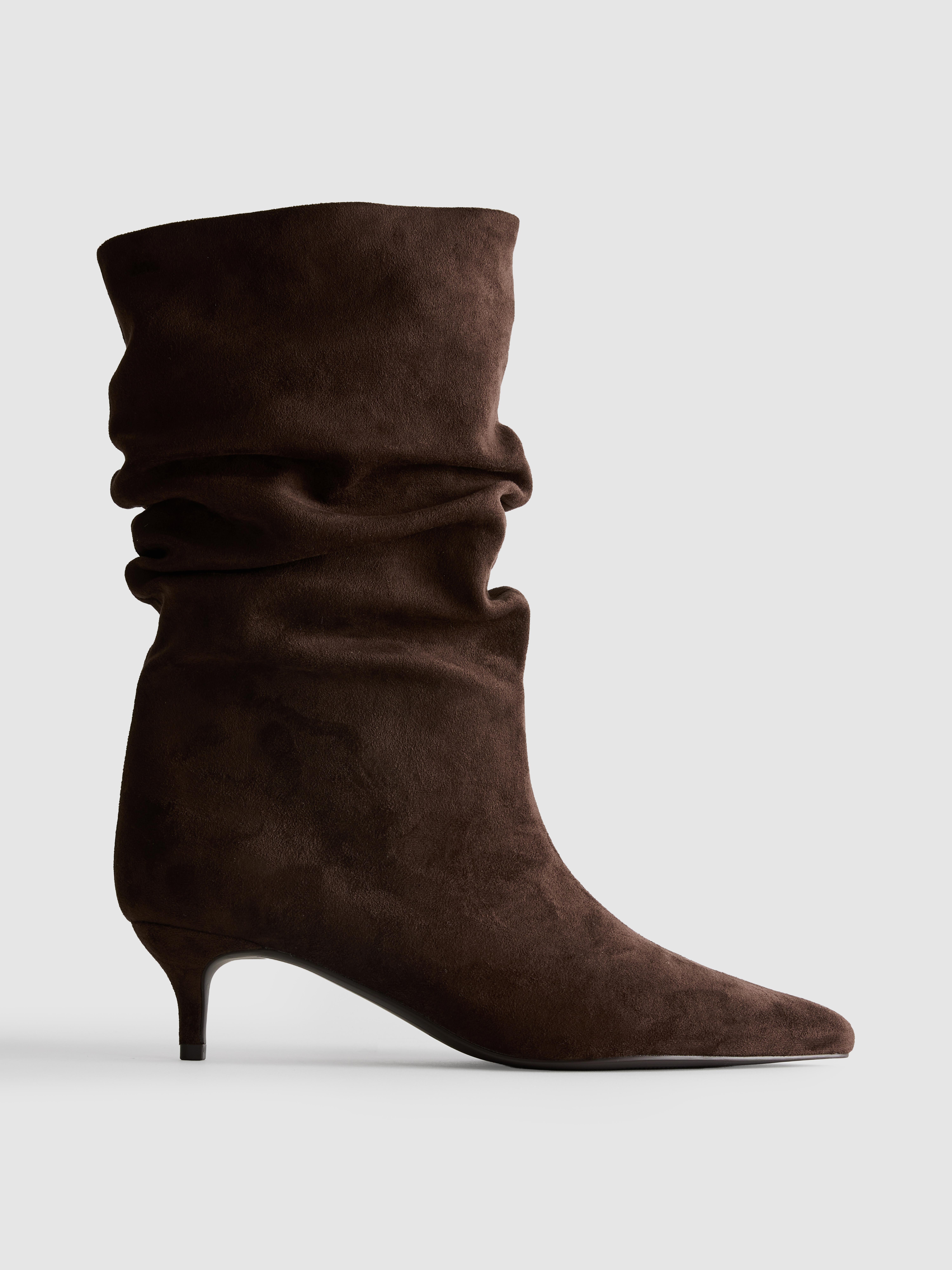 Bottines ruchées à talon bas By Coleen