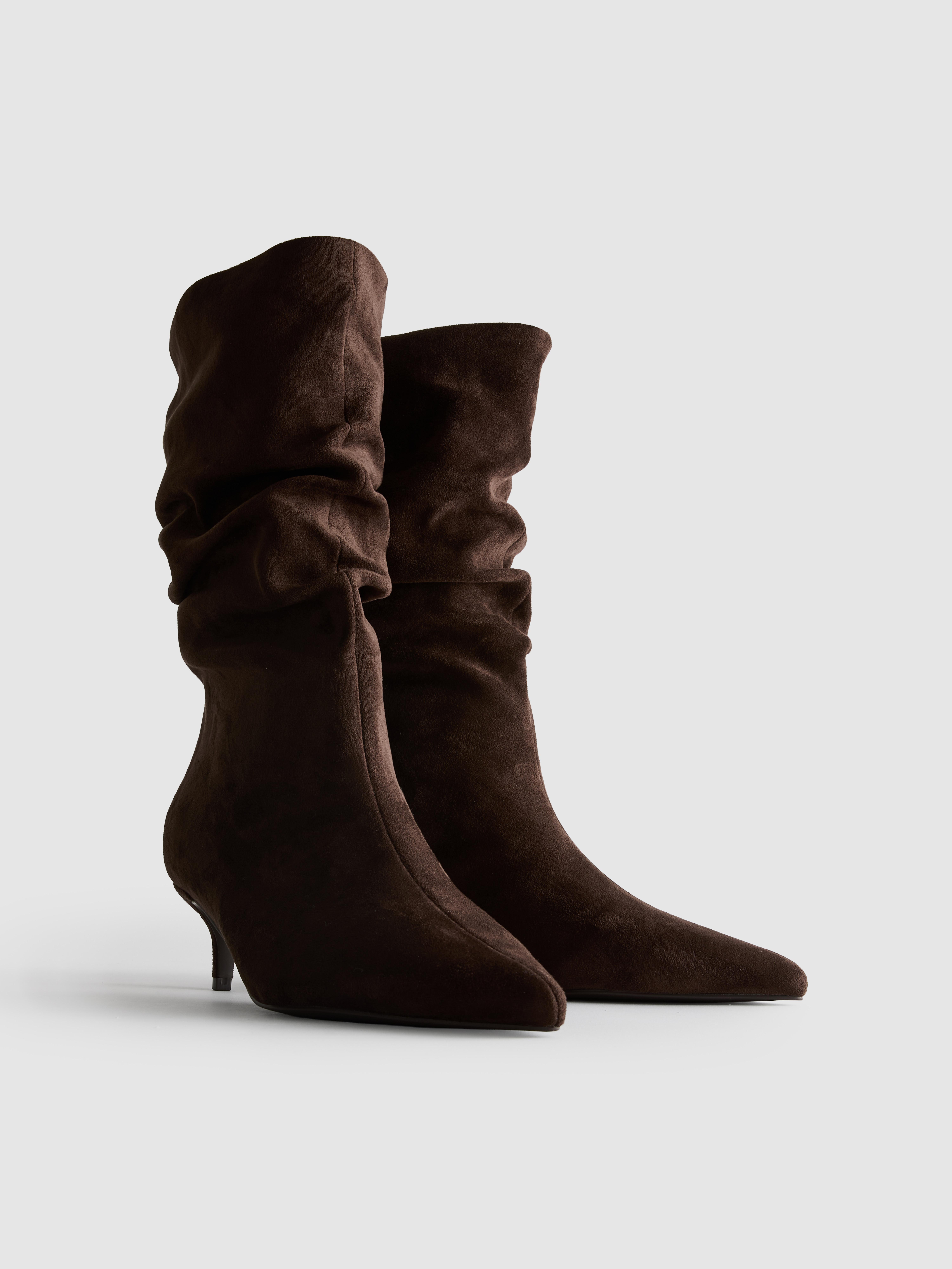 Bottines ruchées à talon bas By Coleen